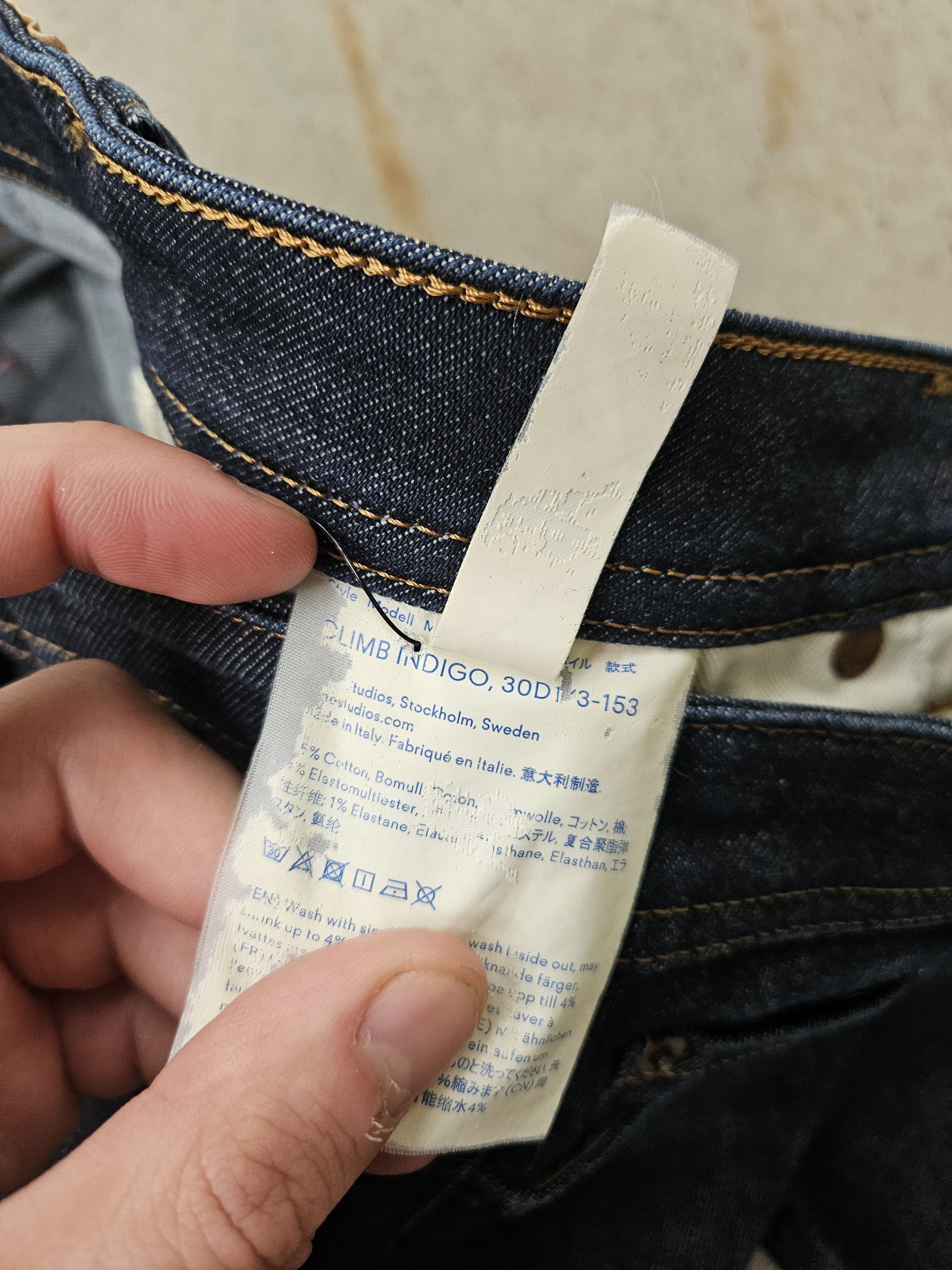 Acne Studios Blå Konst Climb Indigo Back Patch Blue Denim Jeans Size US 31 - 9 Thumbnail