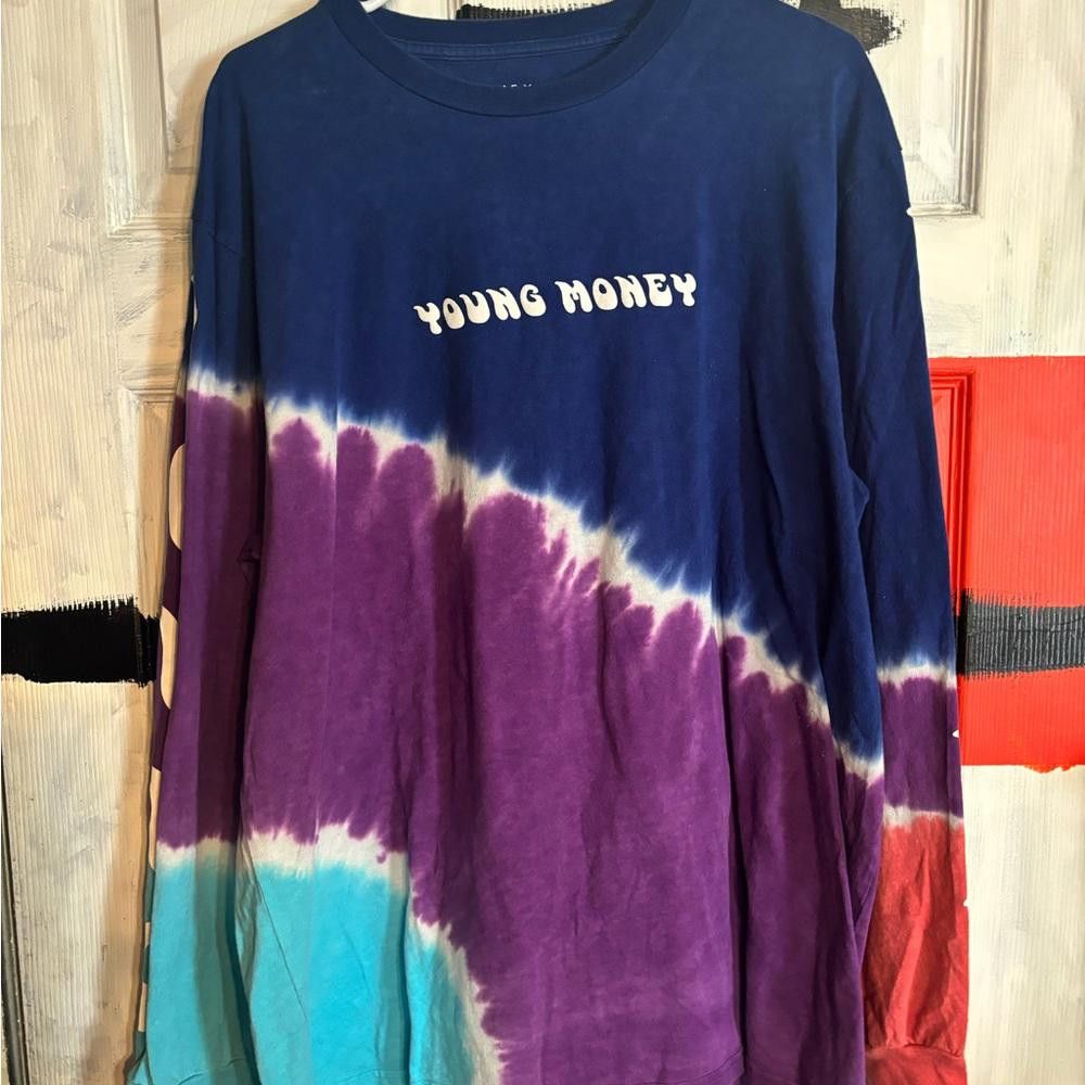 Designer Young money 2xlarge tiedye graphic preowned tshirt Size US XXL / EU 58 / 5 - 4 Thumbnail
