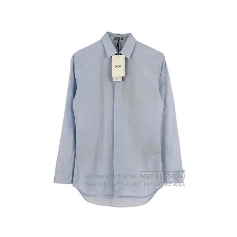 Dior Dior Size 37 Light blue embroidered bee shirt Size US XXS / EU 40 - 1 Thumbnail
