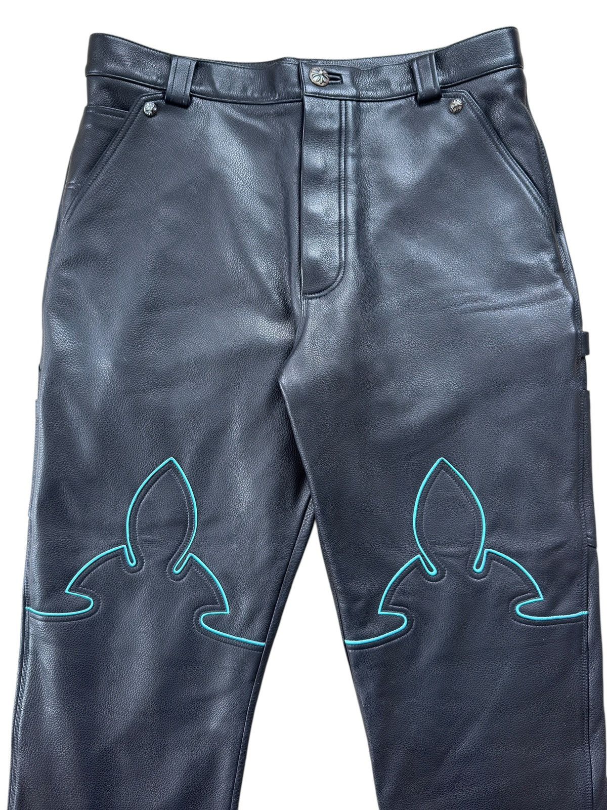 Chrome Hearts Chrome Hearts St.Barth Exclusive Leather FleurKnee Carpenter Size US 36 / EU 52 - 5 Thumbnail