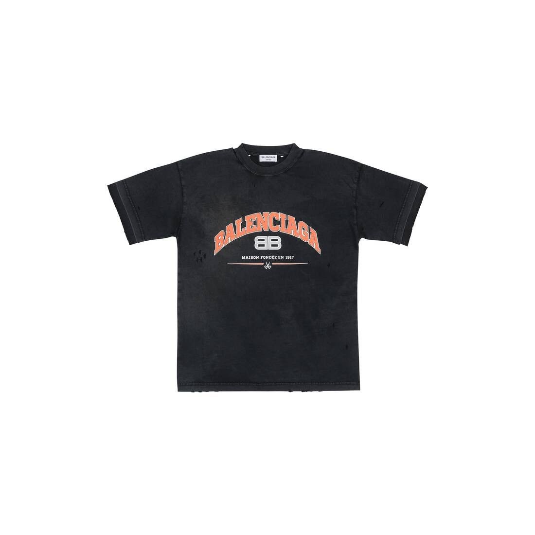 Balenciaga o1in1g0326 Maison Balenciaga T-Shirt Medium Fit in Black Size XS / US 0-2 / IT 36-38 - 1 Thumbnail