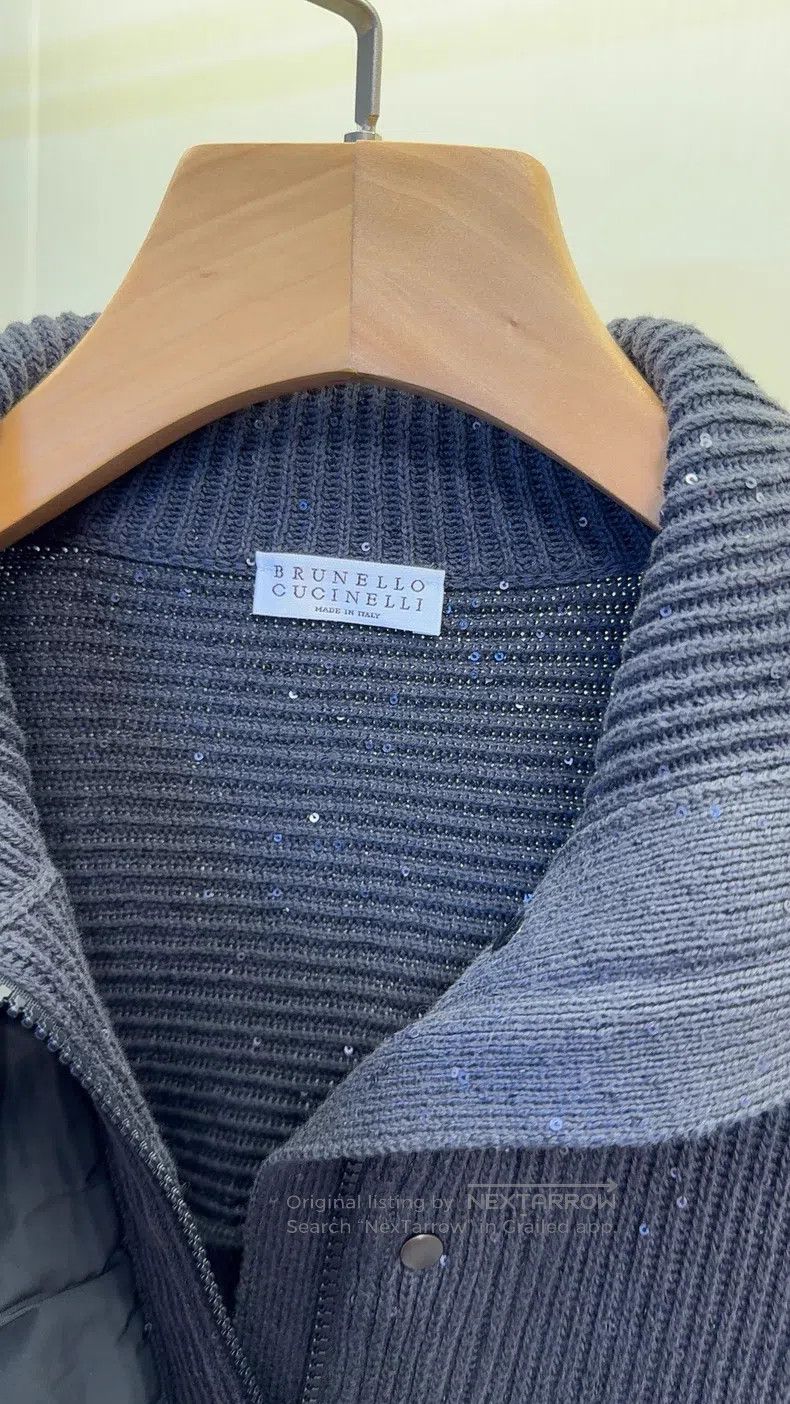 Brunello Cucinelli Brunello Cucinelli Sequined Rib Knit Cloak Jacket Size XS / US 0-2 / IT 36-38 - 5 Thumbnail