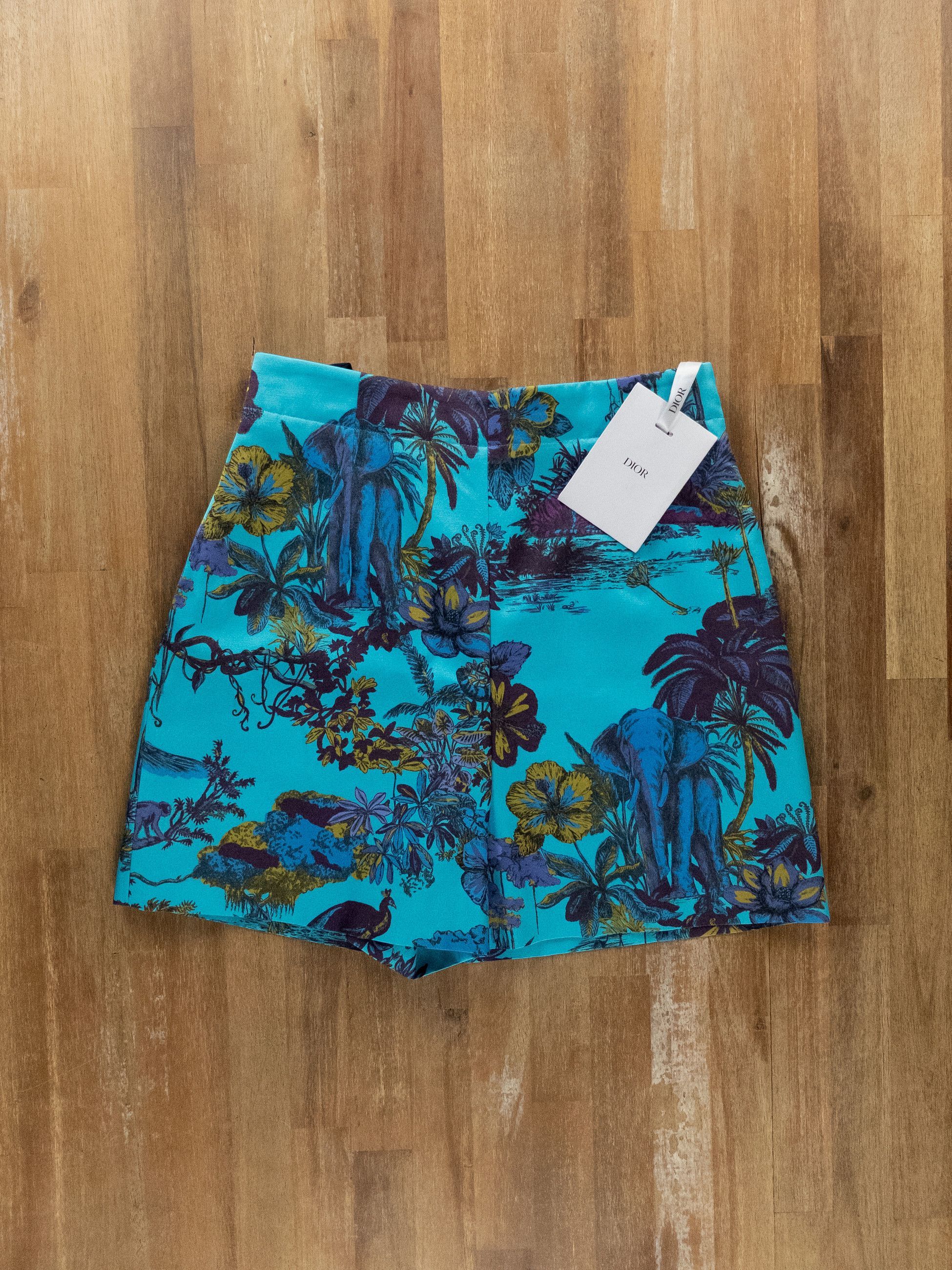 Dior DIOR Toile de Jouy Voyage wool blue silk mini shorts 6 US 38 Size 28" / US 6 / IT 42 - 1 Thumbnail