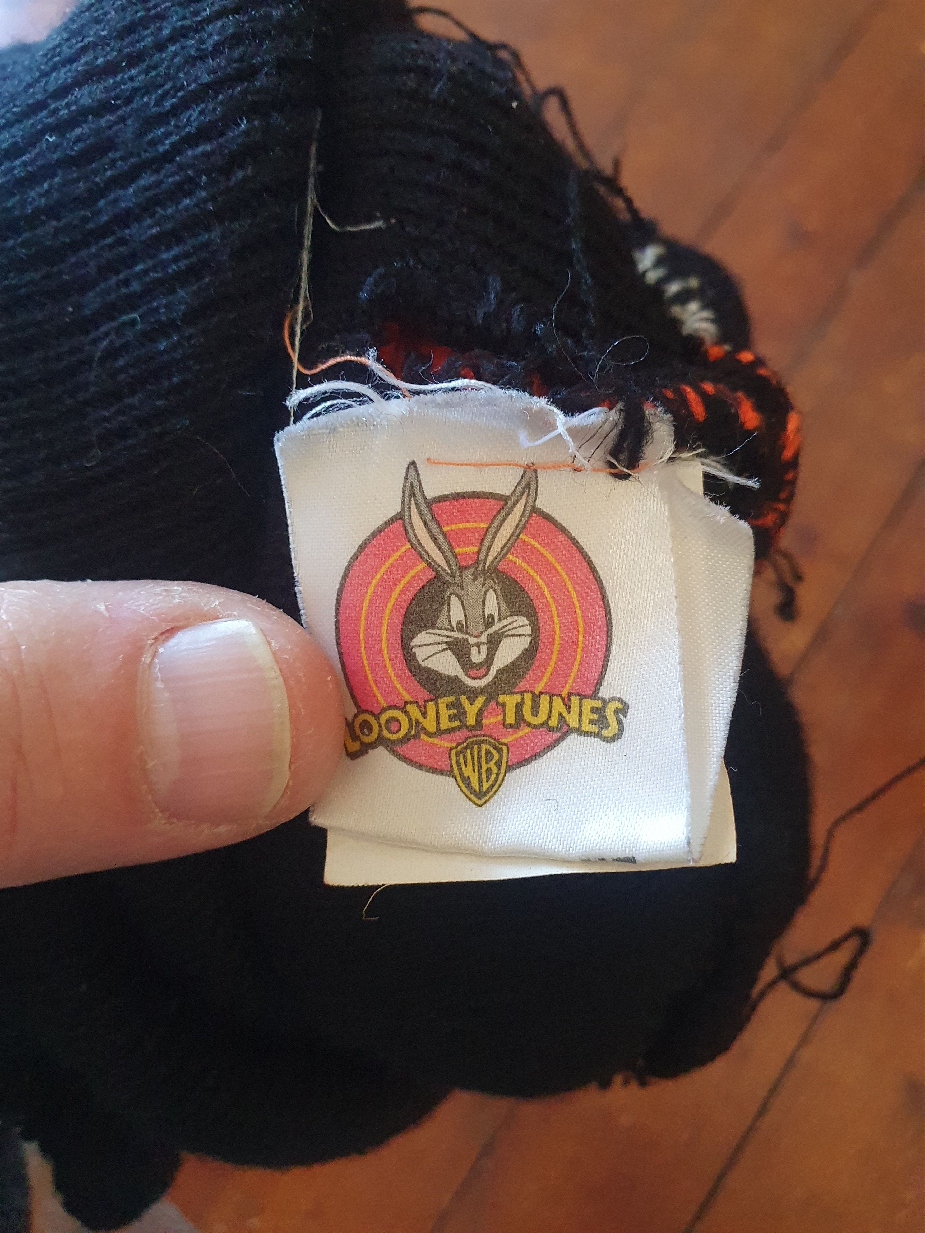 Vintage × Warner Bros Looney Tunes Wile E. Coyote Warner Bros Vtg 1998 Beanie Hat Size ONE SIZE - 3 Thumbnail