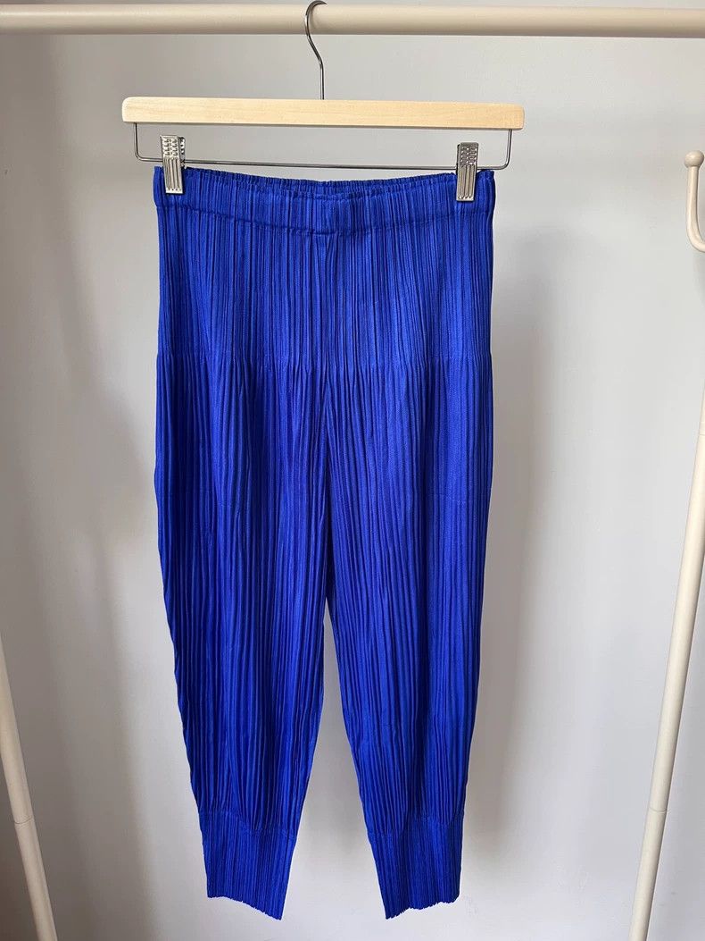 Issey Miyake Issey Miyake size:2 Blue pleated puff pants Size 31" - 1 Thumbnail