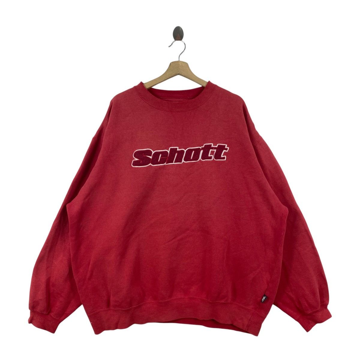 Schott Vintage SCHOTT NYC Crewneck Sweatshirt Embroidered Big Logo Size US XL / EU 56 / 4 - 3 Thumbnail