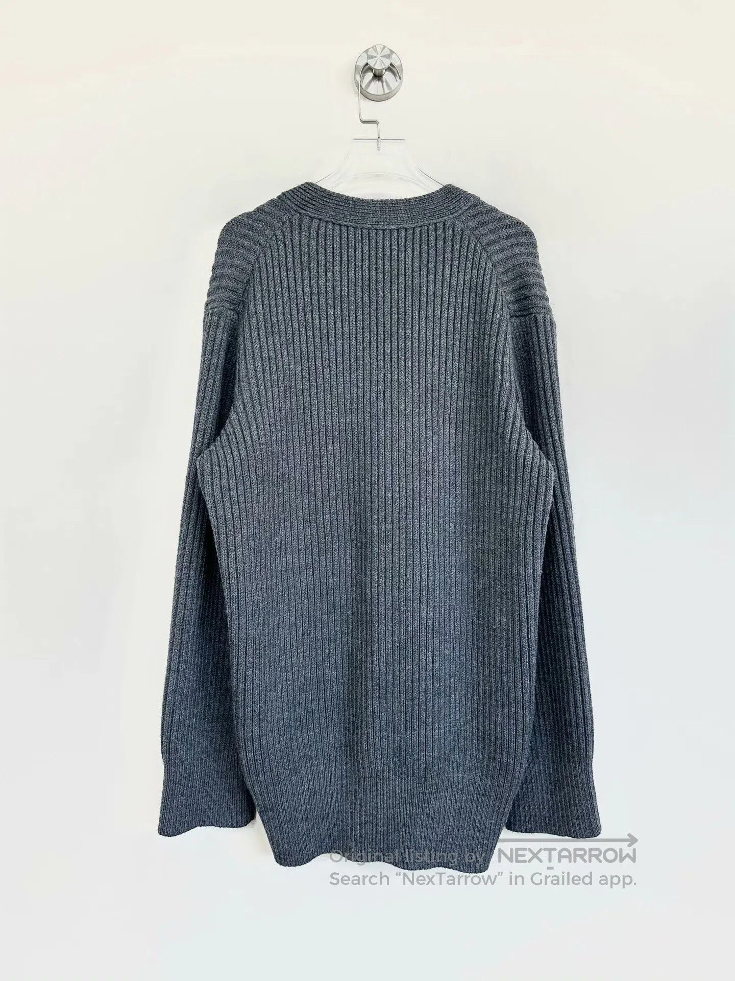 Burberry Burberry Dark grey wool knit cardigan with large letter lo Size XS / US 0-2 / IT 36-38 - 2 Thumbnail