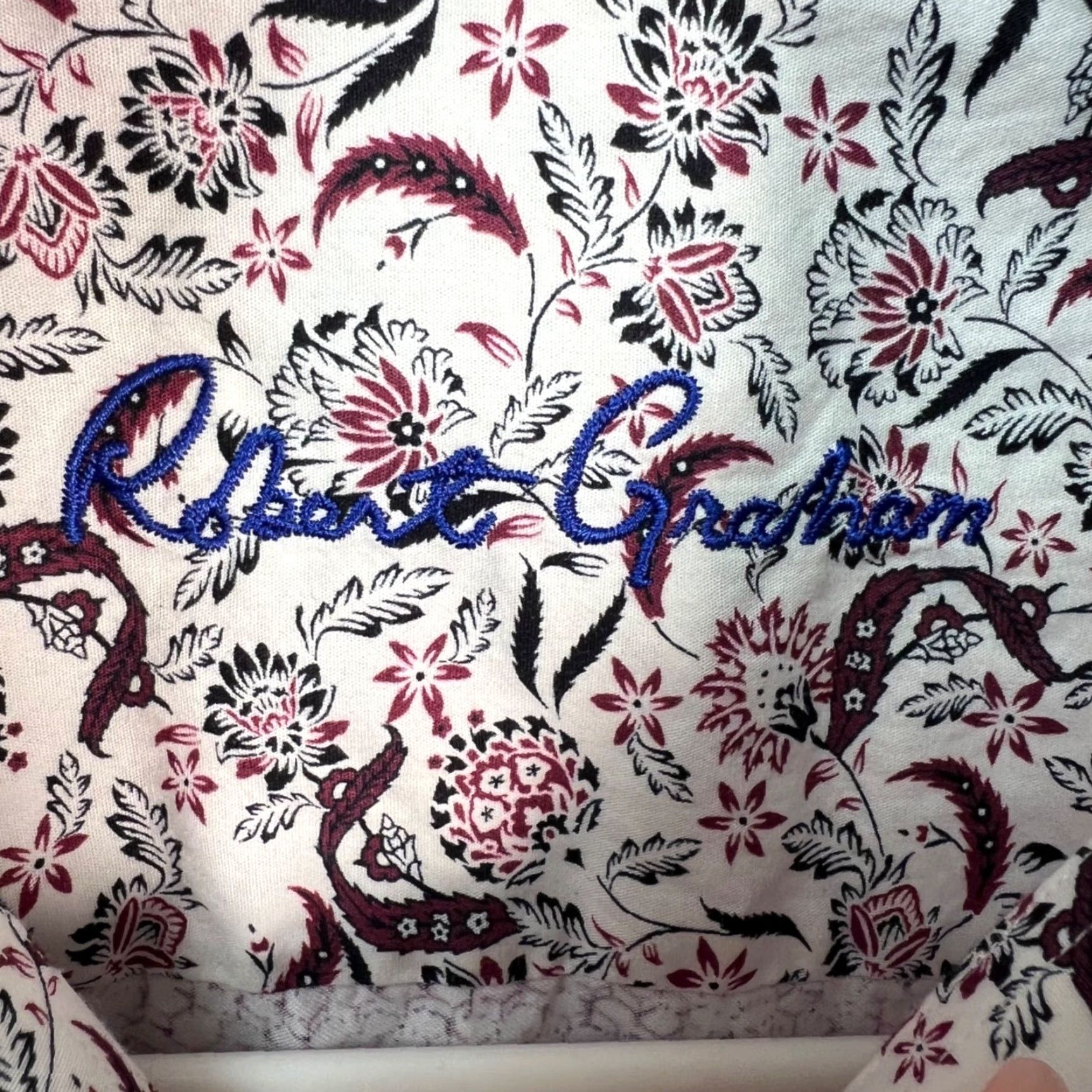 Robert Graham Robert Graham Shirt Button-Up Mens Medium Classic Fit White Purple Textured Long Sleeve Casual 2010s? Size US M / EU 48-50 / 2 - 3 Thumbnail