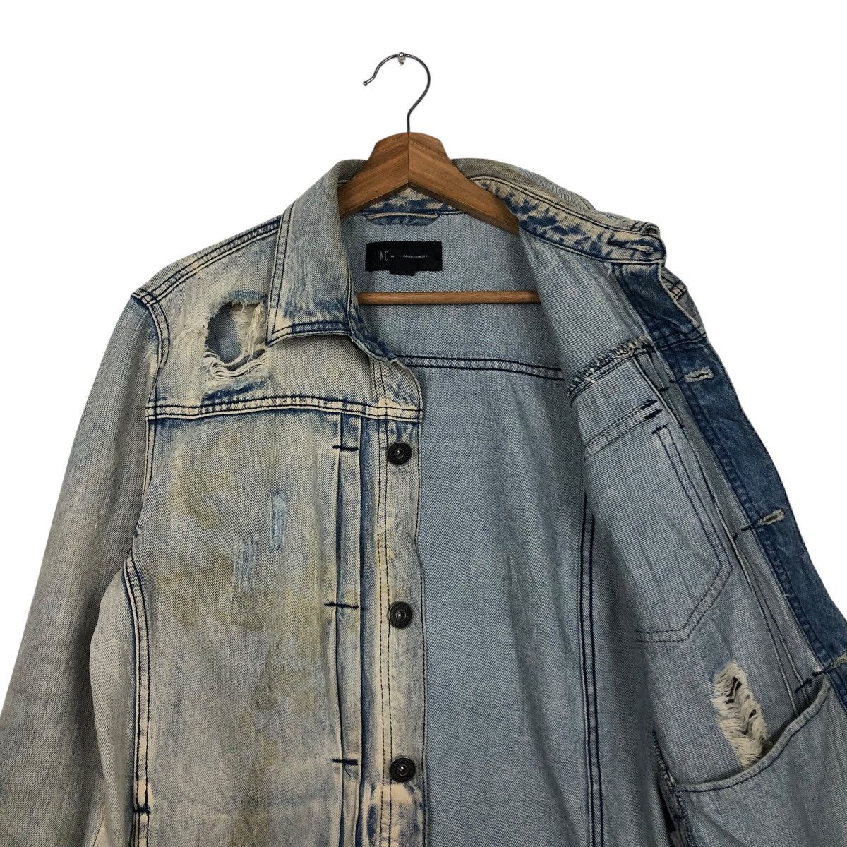 Japanese Brand 📌Distressed Biker Denim Jacket Punk Style INC Issey Miyake Size US S / EU 44-46 / 1 - 17 Thumbnail