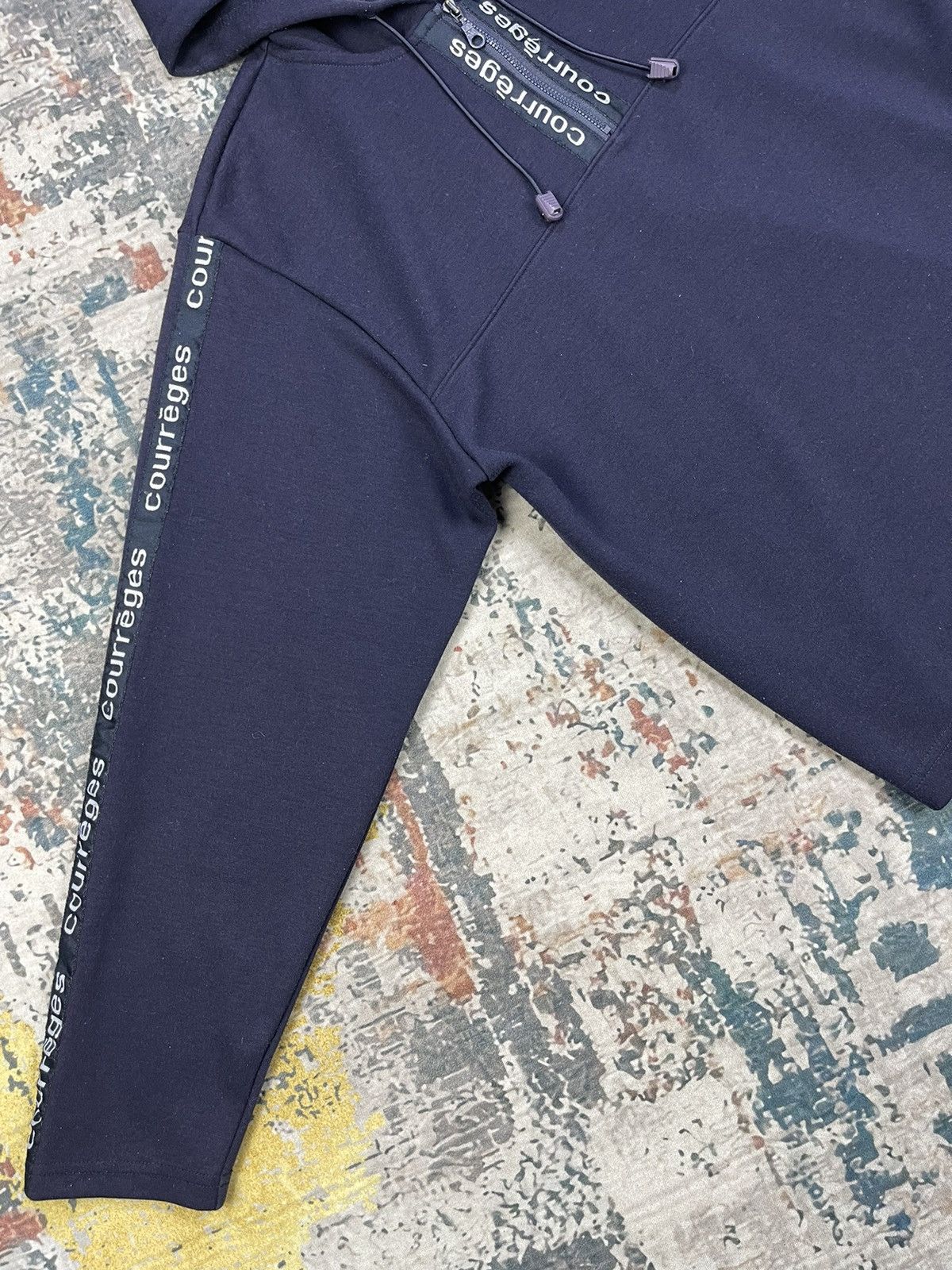 Courreges Courreges Zip Up Side Tape Pull Over Hoodies Size M / US 6-8 / IT 42-44 - 3 Thumbnail