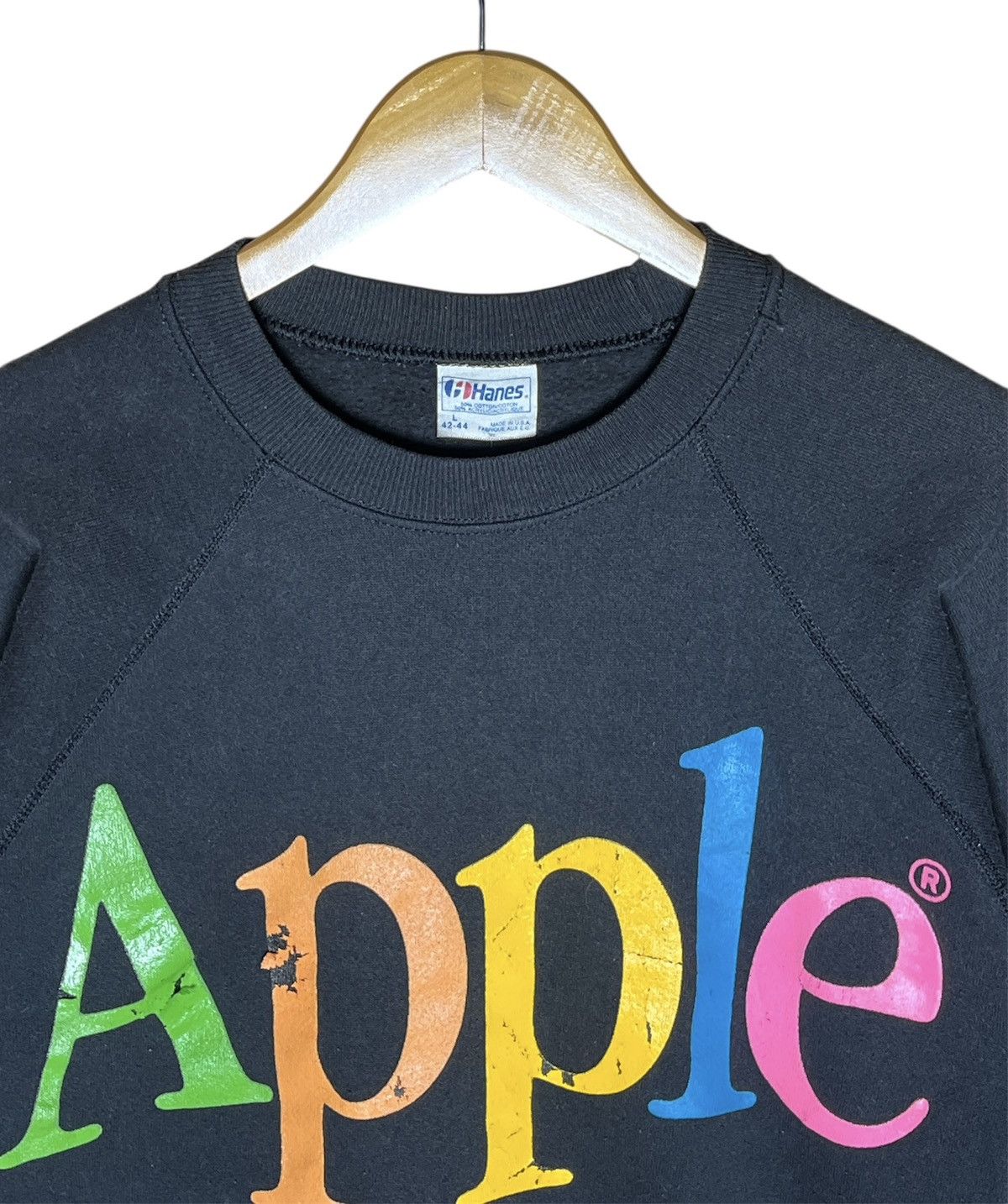 Hanes Vintage 80’s Apple Rainbow Logo Crewneck Sweatshirt Size US L / EU 52-54 / 3 - 5 Thumbnail