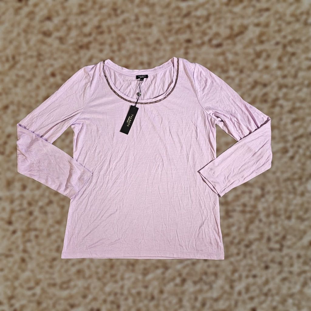 Talbots Talbots Top Shirt Womens Large Purple Beaded Neckline Long Sleeve Classic Casual Shirt Womens Large Purple Beaded Neckline Long Sleeve Talbots Blouse Size L / US 10 / IT 46 - 1 Thumbnail