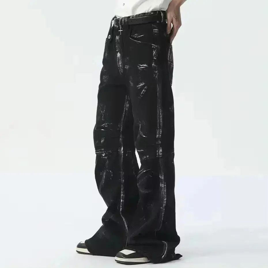 Japanese Brand Design Straight Baggy Printed Jeans Pants y2k Size US 34 / EU 50 - 2 Thumbnail