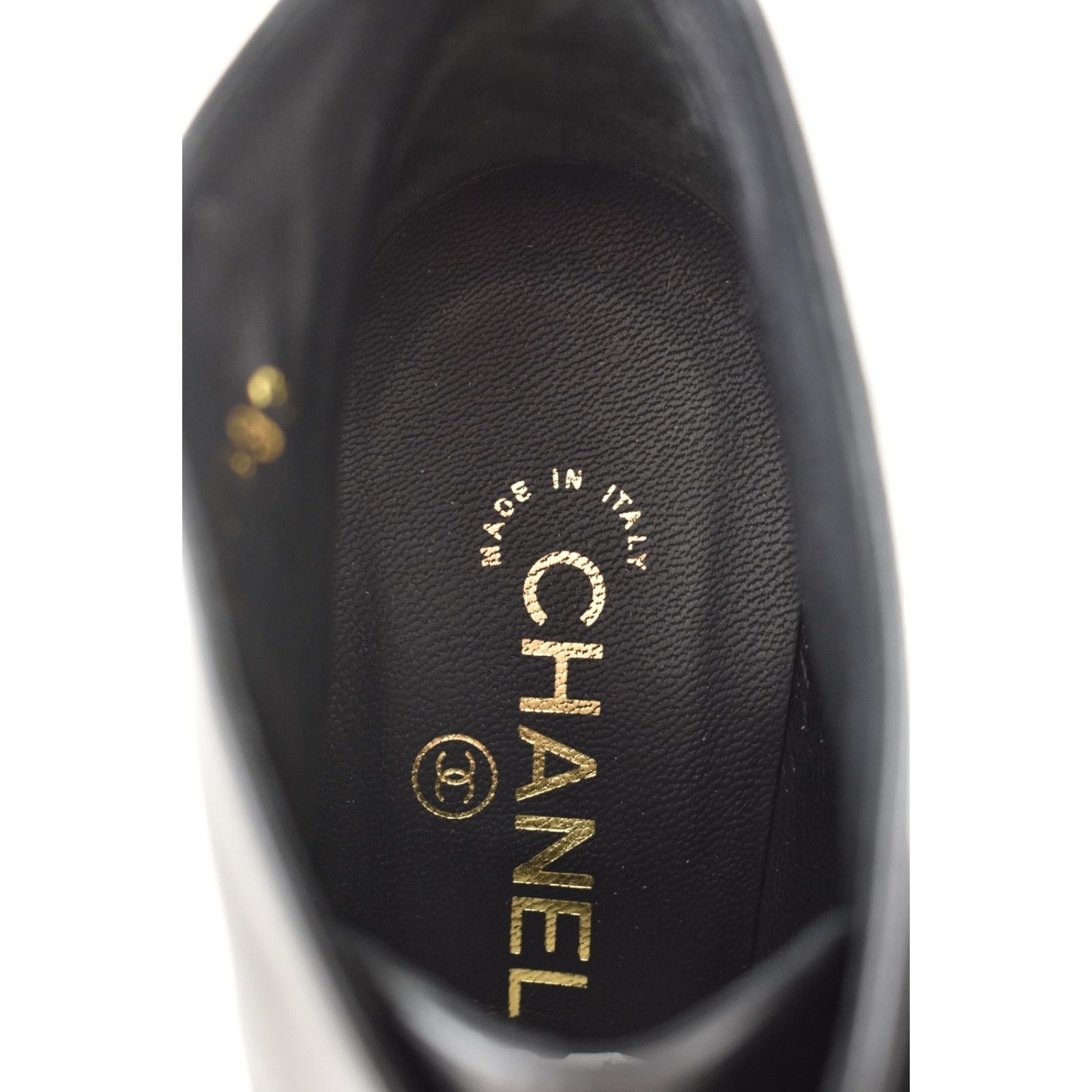Chanel Chanel Black Leather Chain CC Lace Up Ankle Wedge Boot 38.5 Size US 8.5 / IT 38.5 - 11 Thumbnail