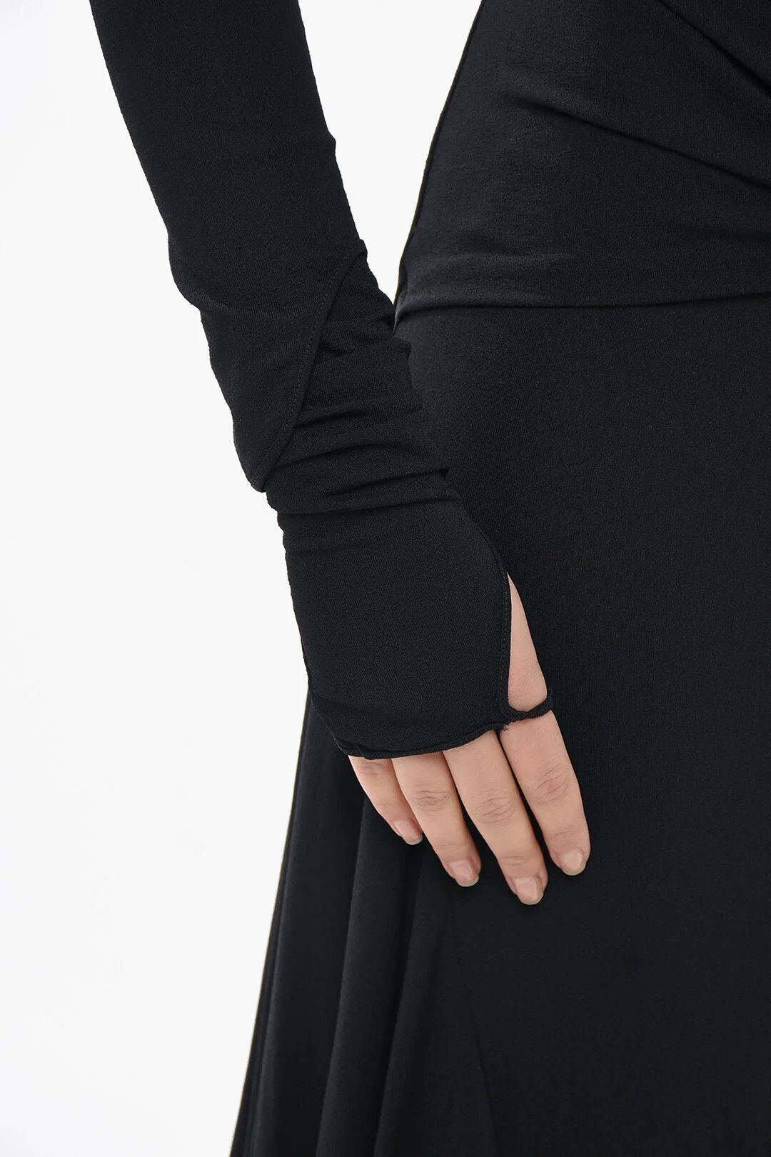 Givenchy og1mm0326 Draped-Fabric Asymmetric Dress in Black Size M / US 6-8 / IT 42-44 - 4 Thumbnail