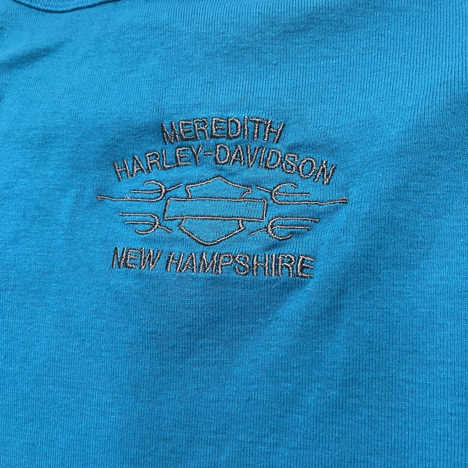 Harley Davidson Vintage Blue Lace Trim Neck Tshirt New Hampshire Size US M / EU 48-50 / 2 - 6 Thumbnail