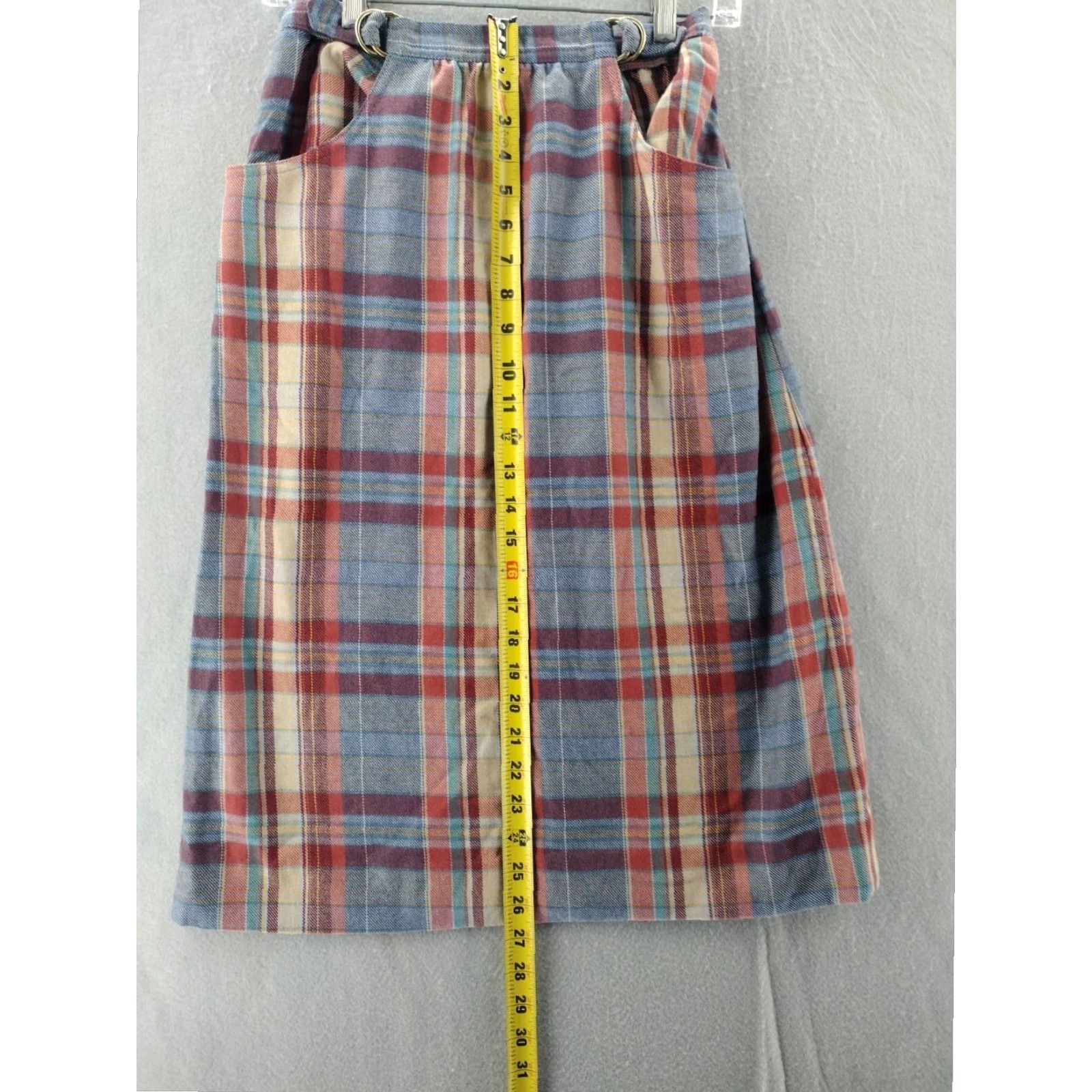JW Anderson VINTAGE Lois Anderson Plaid A-Line Skirt Women's Size 4 Blue Knee Length Size 27" / US 4 / IT 40 - 4 Thumbnail