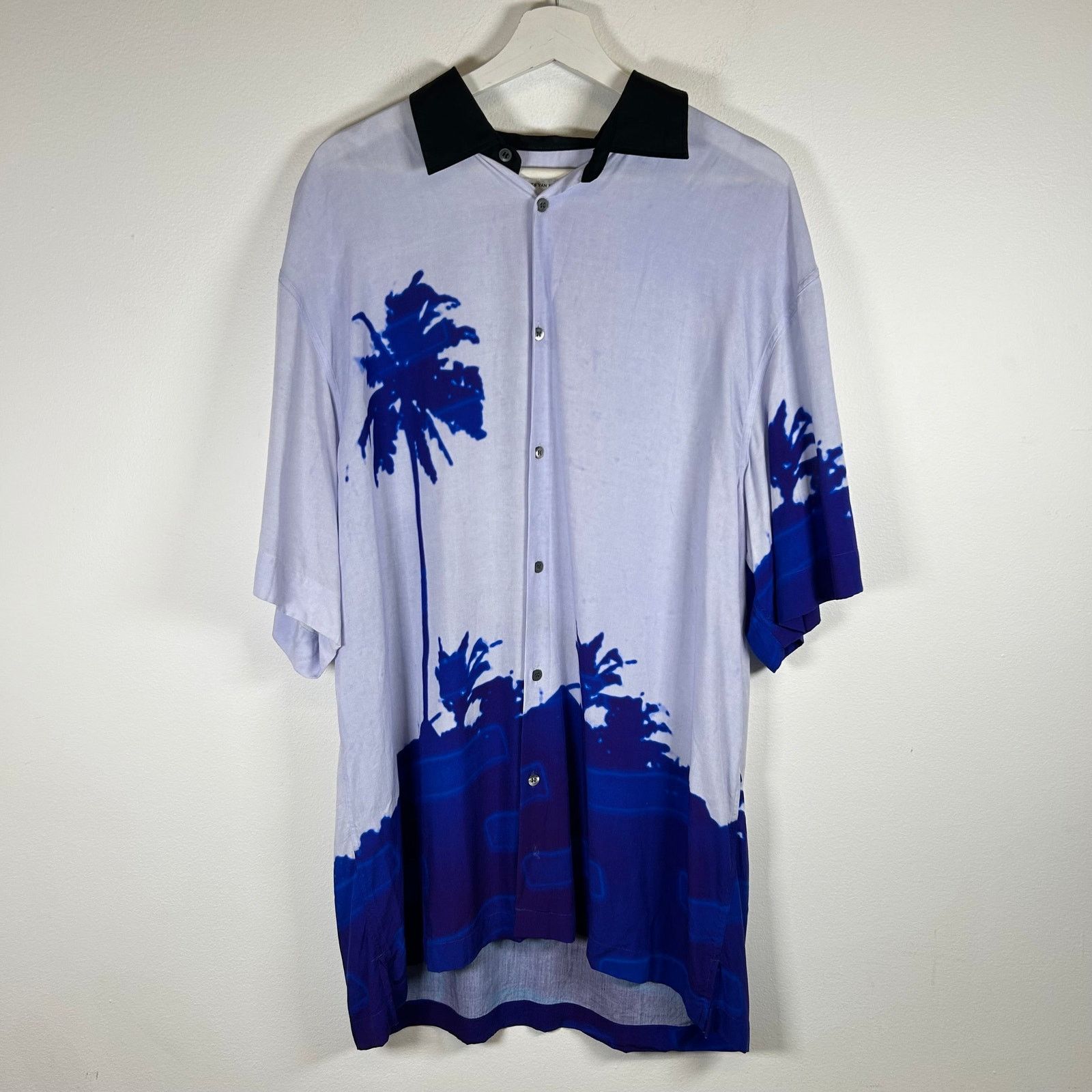 Dries Van Noten Dries Van Noten blue Palm Tree Button Up Size XXL Size US XXL / EU 58 / 5 - 1 Thumbnail