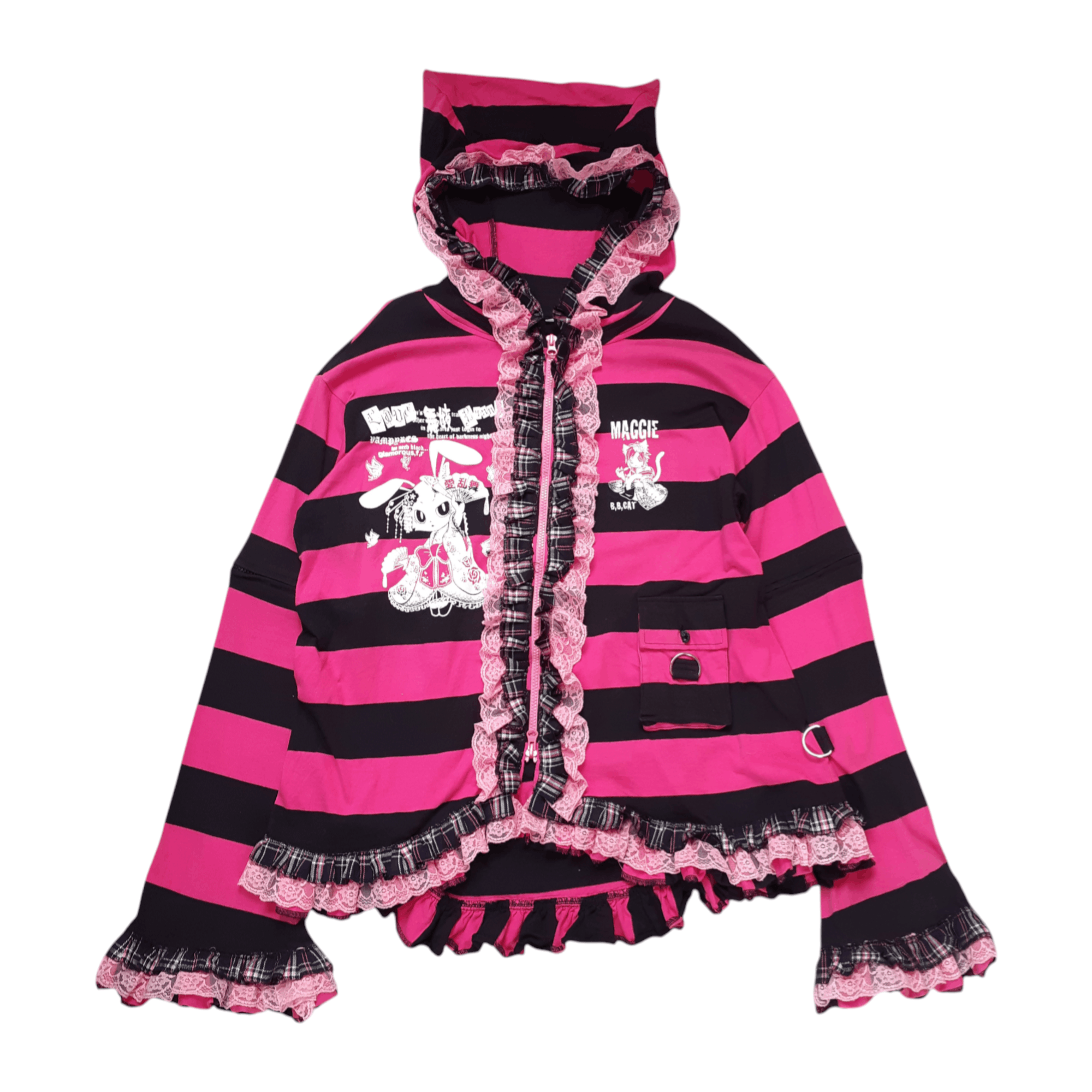 Glamorous Fuckin' Fragile Japan Punk Zip Hoodie Harakuju