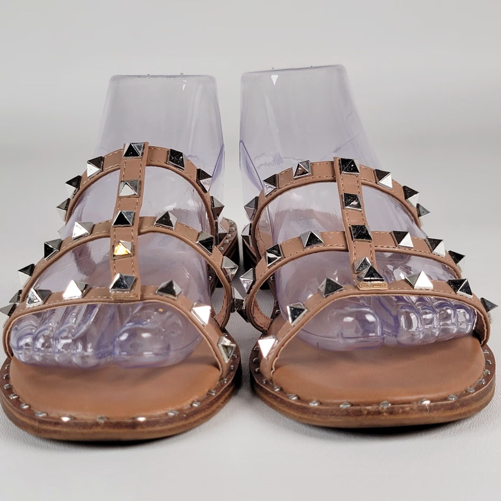 Steve Madden Steve Madden Sandal Women 8 Lowell Tan Silver Studded Strappy Casual Flat Heel Sneakers? Size US 8 / IT 38 - 3 Thumbnail