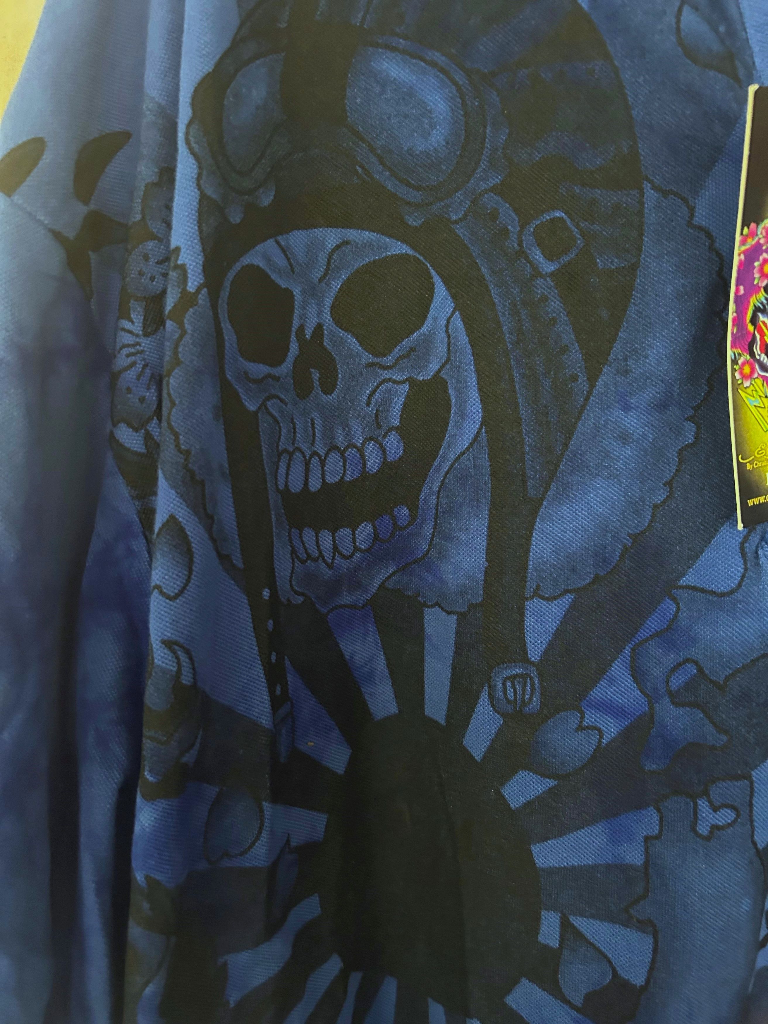 Ed Hardy Ed Hardy Gothic Polo Shirt Skull Dragon Graphic Blue 3XL NWT Size US XXL / EU 58 / 5 - 3 Thumbnail