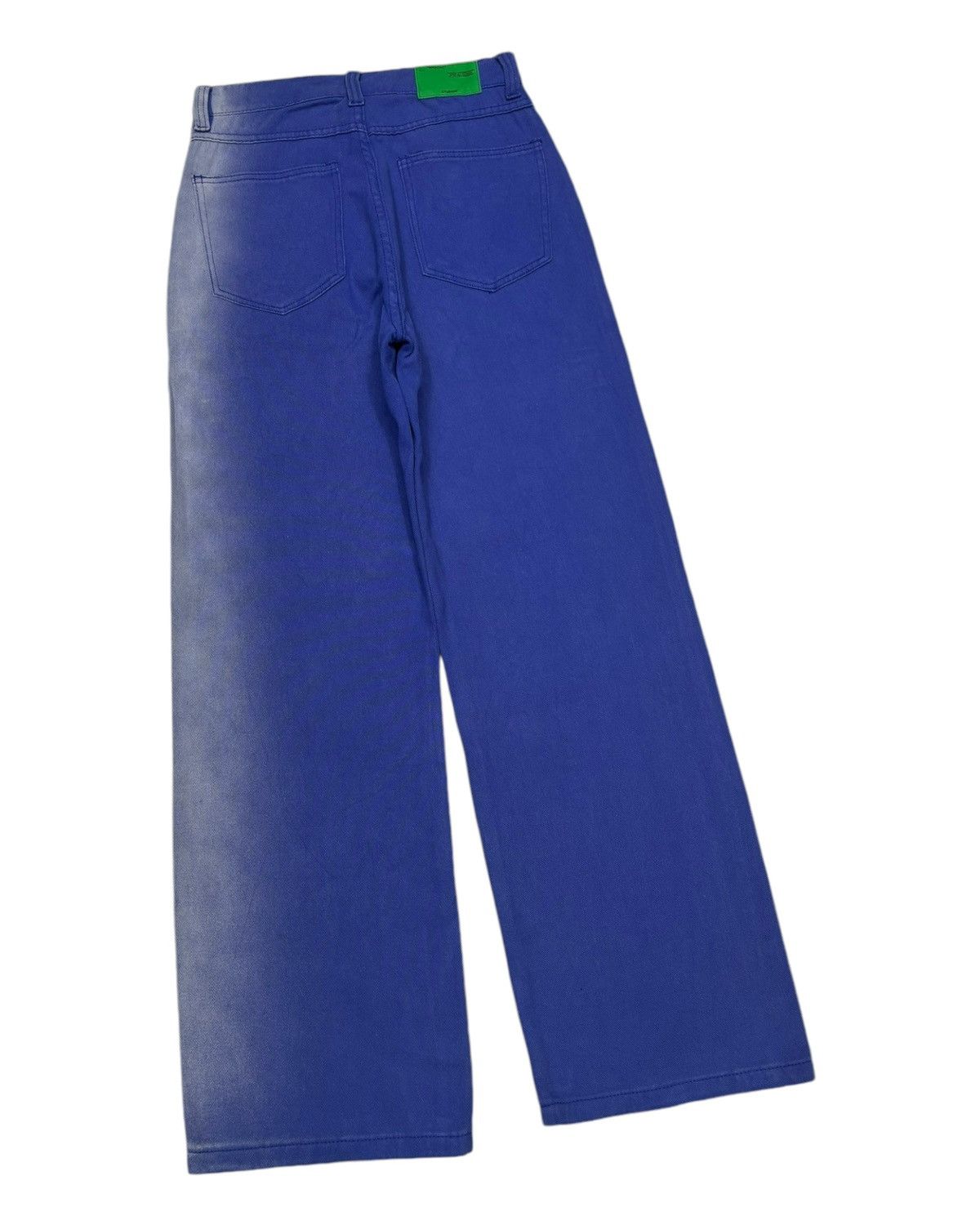 Designer 🔥 "MHZCNC" Studios Rare Faded Blue Wide Baggy Denim Jeans Size US 27 - 4 Thumbnail