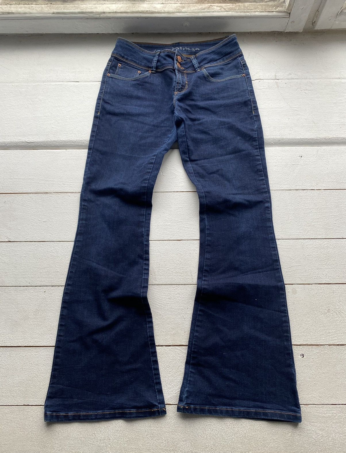 Designer Jane Norman Flare Bell Bottom Blue 28 Womens Jeans Size 28" / US 6 / IT 42 - 1 Thumbnail