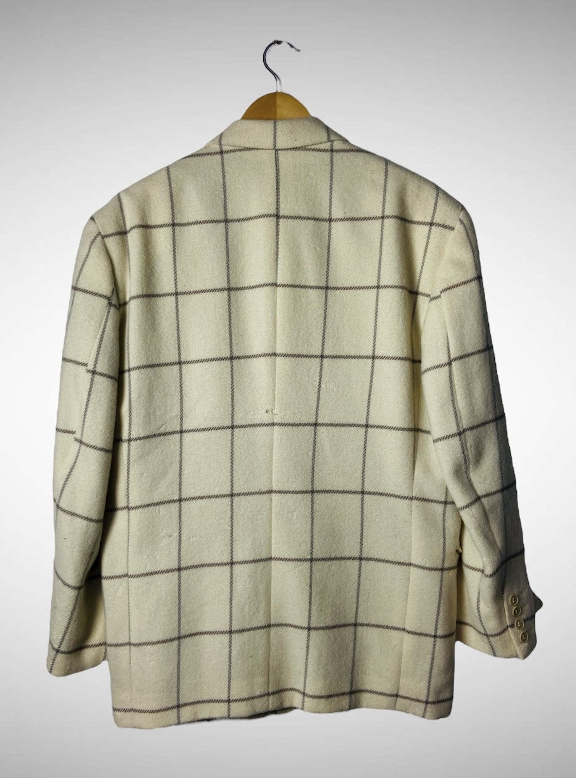 Christian Dior Monsieur Plaid Tartan Wool Blazer (Beige)