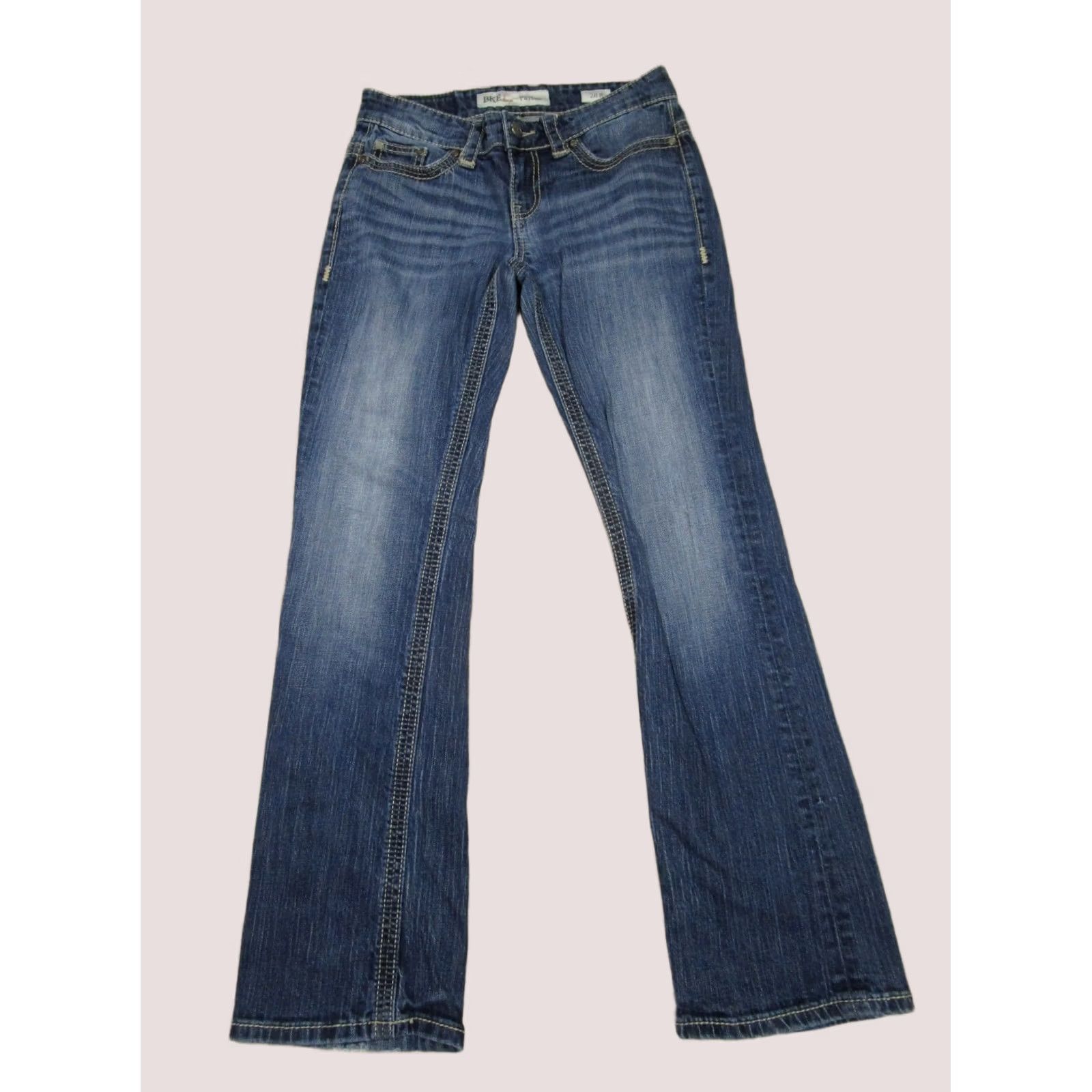 Vintage BKE Jeans Bootcut Women 28 Blue Dark Wash Denim Buckle Payton 5-Pocket Logo Stretch Size 28" / US 6 / IT 42 - 1 Thumbnail