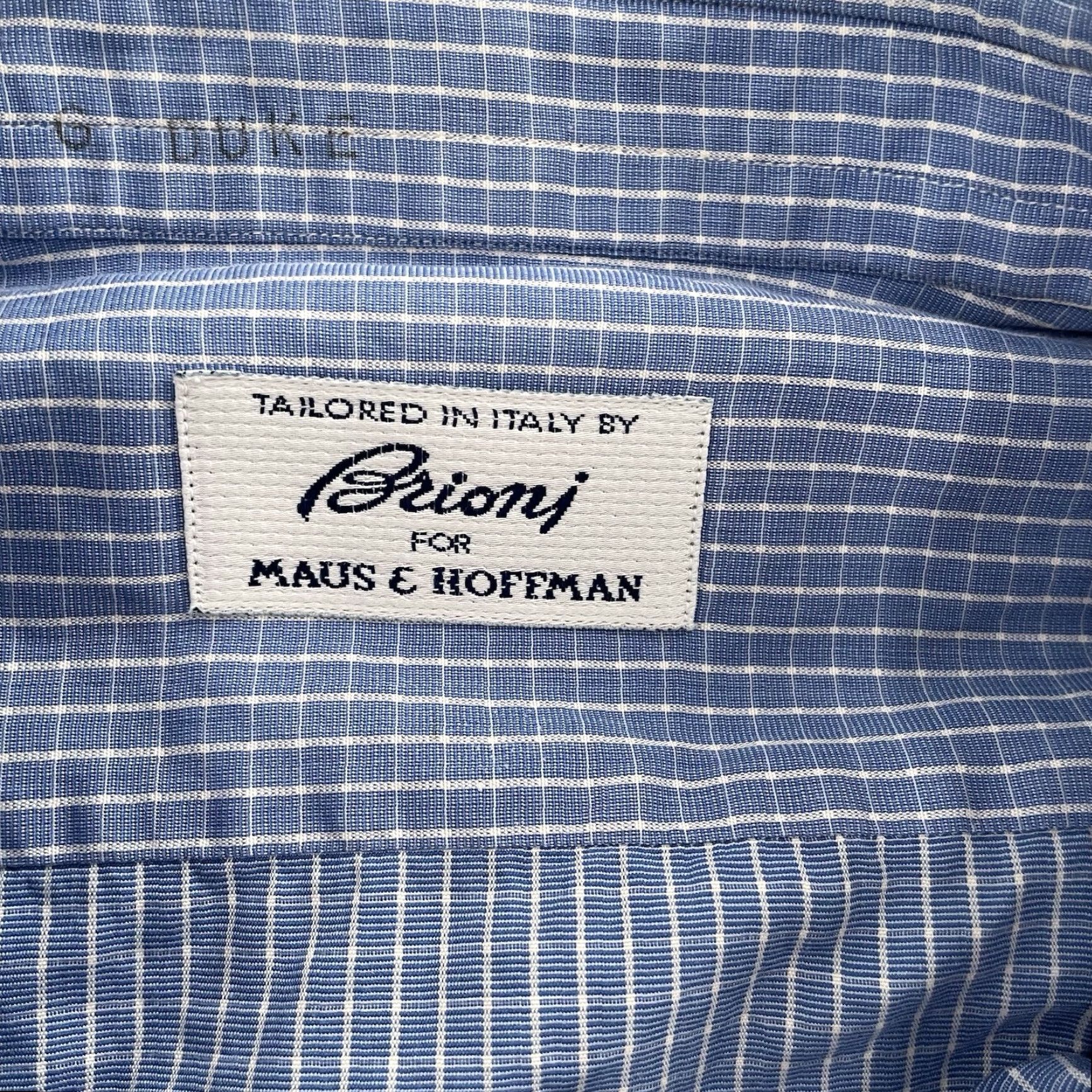 Brioni VINTAGE Brioni Shirt Men 17 Blue Check Long Sleeve Cotton Business Dresswear Italy Size US XL / EU 56 / 4 - 5 Thumbnail