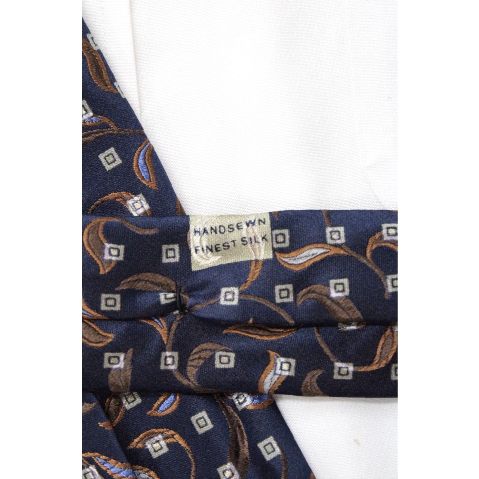 Robert Talbott VINTAGE Robert Talbott Seven-Fold Necktie Men's Blue Geometric Silk Tie Designer Size ONE SIZE - 7 Thumbnail