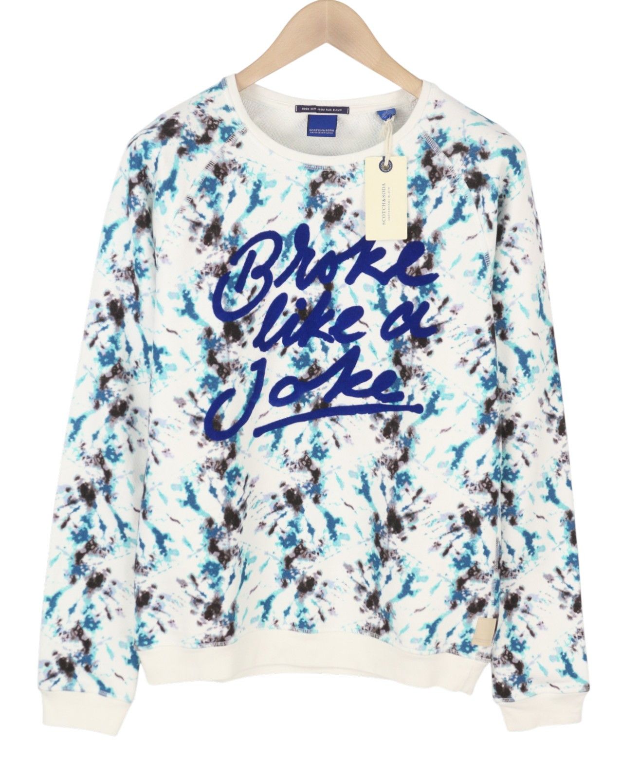 Scotch & Soda M White Patterned Crew Neck Sweatshirt 89044 Size US M / EU 48-50 / 2 - 2 Thumbnail