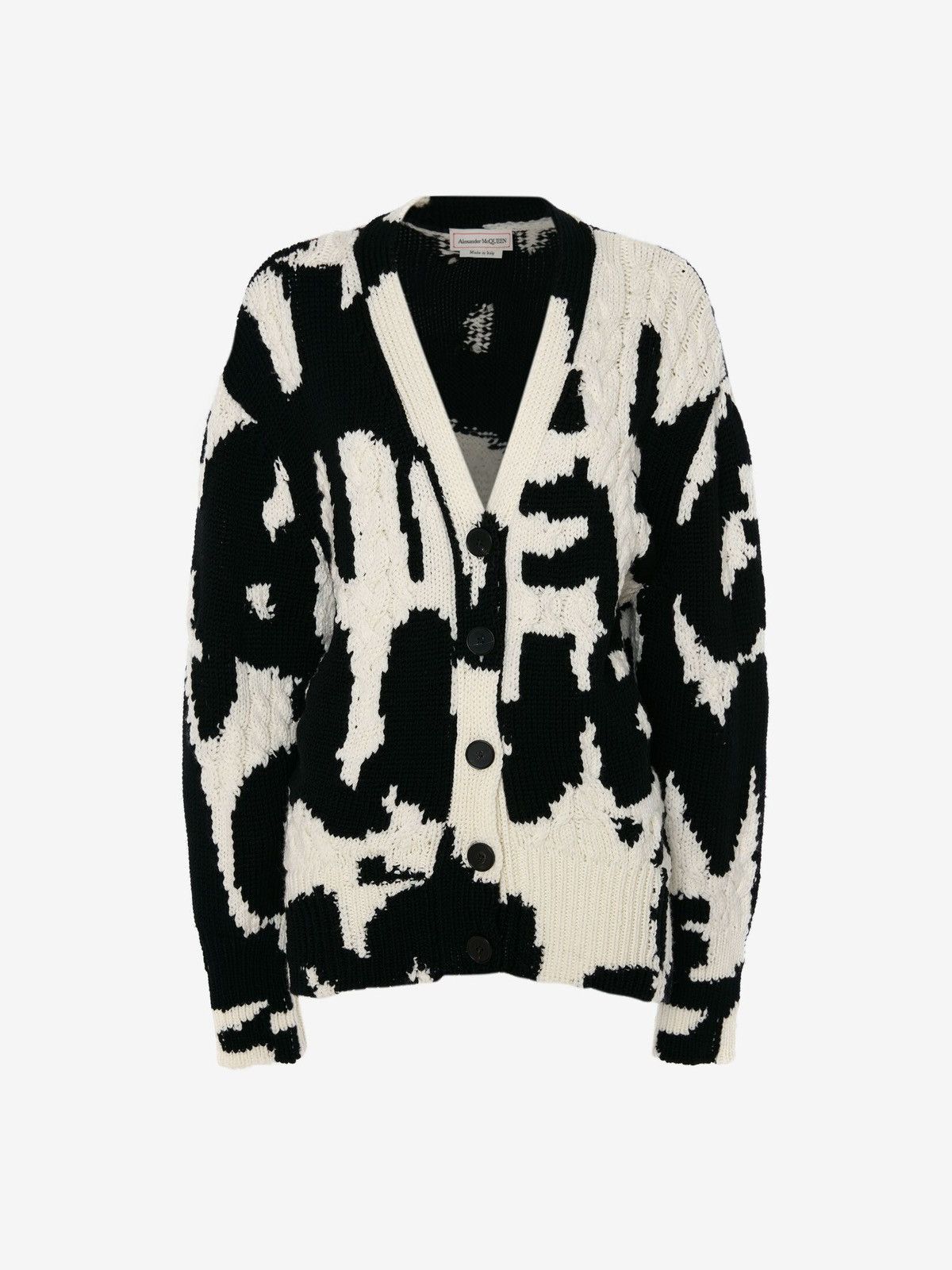 Alexander McQueen Graffiti Cable-knit Slouch Cardigan Size S / US 4 / IT 40 - 3 Thumbnail