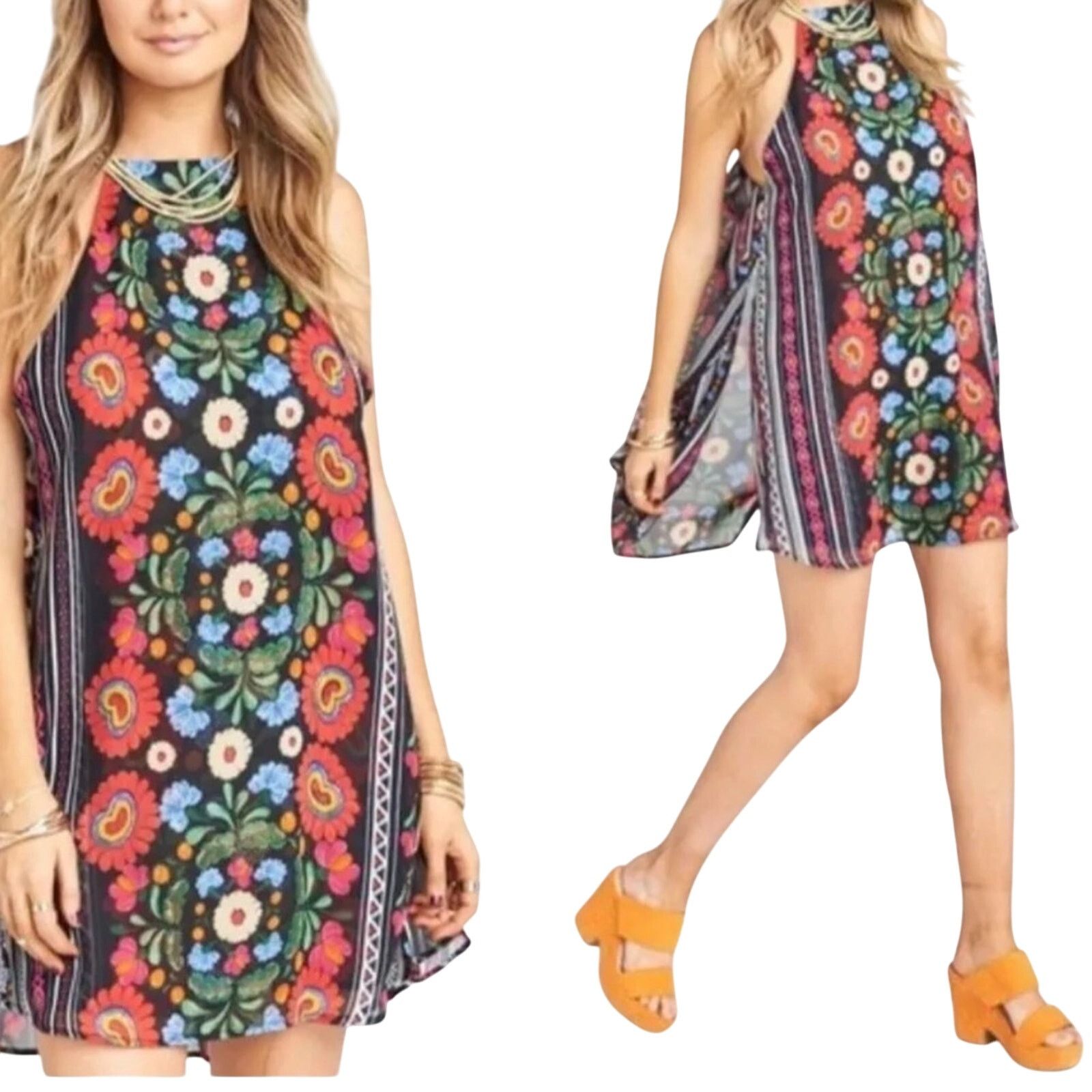 Show Me Your MuMu Show Me Your Mumu Byron Mini Chiffon Dress Mexicali Multi XS Size XS / US 0-2 / IT 36-38 - 1 Thumbnail