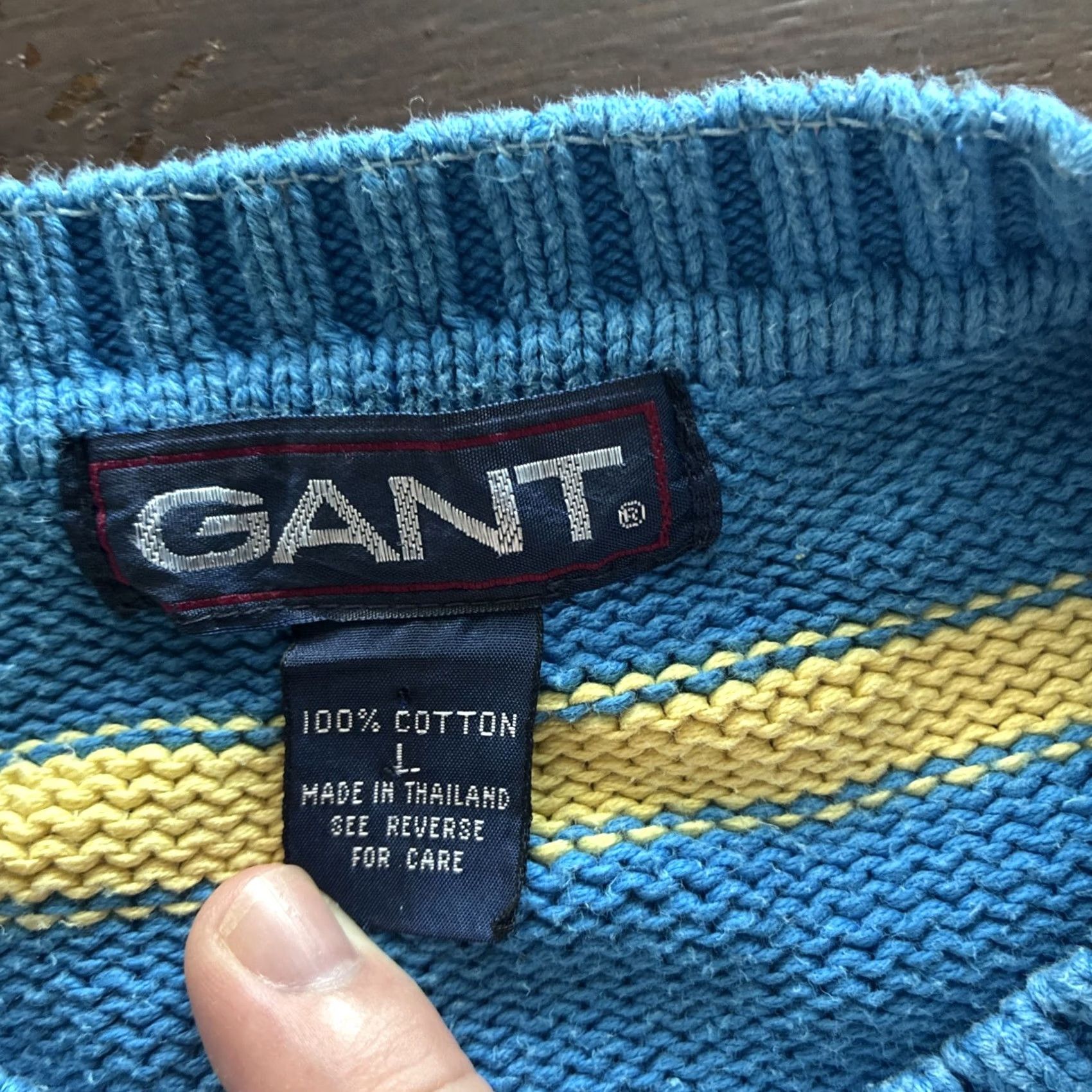 Gant GANT Nautical Sweater Men L 100% Cotton Multicolor Pullover Navy Multicolor Nautical Theme Mens Large Sweater Size US L / EU 52-54 / 3 - 5 Thumbnail