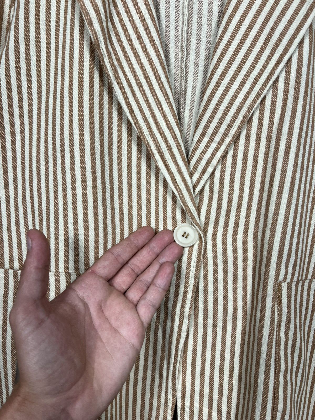Aspesi Aspesi One Button Striped Cotton Blazer Jacket Size US M / EU 48-50 / 2 - 4 Thumbnail