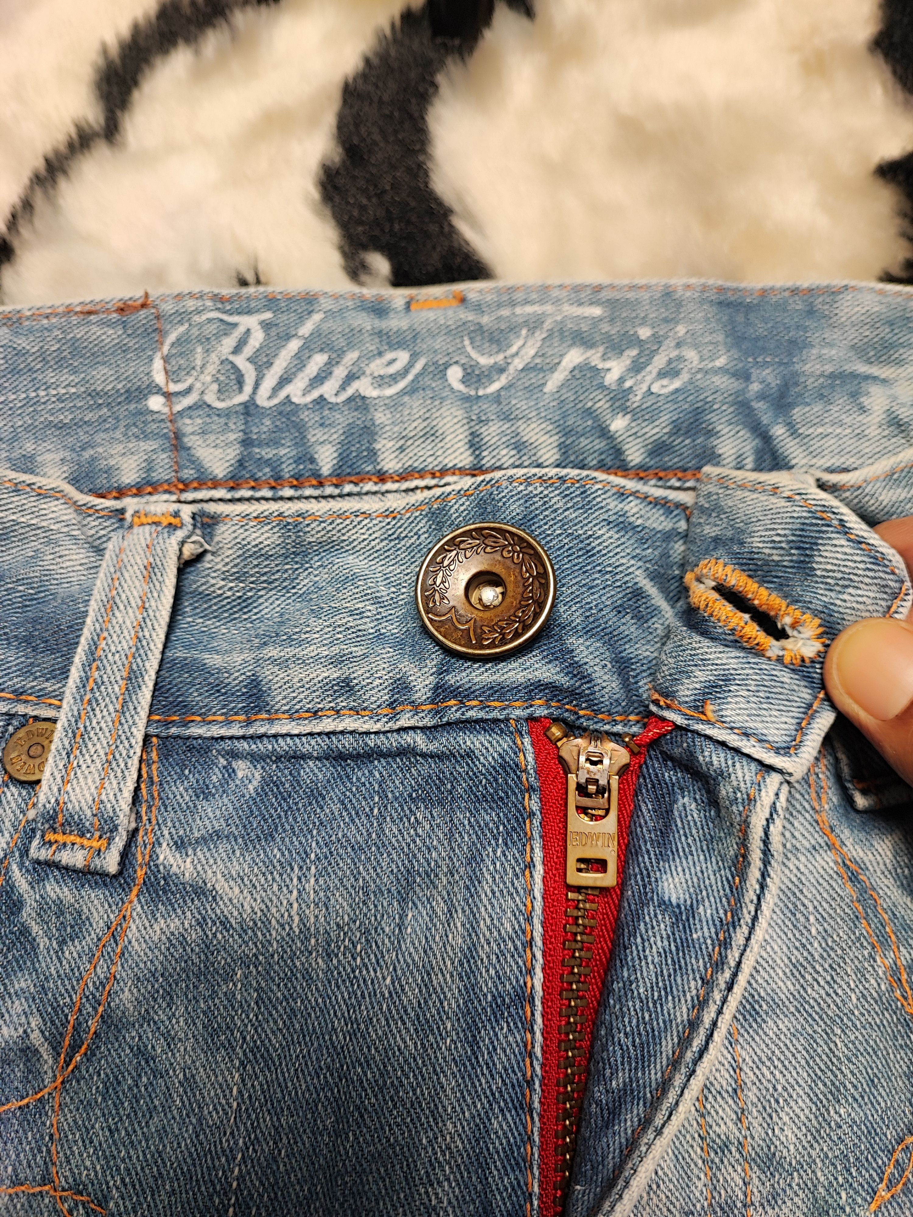 Edwin × Japanese Brand Edwin Blue Trip Punk Distressed Jeans Size US 31 - 9 Thumbnail