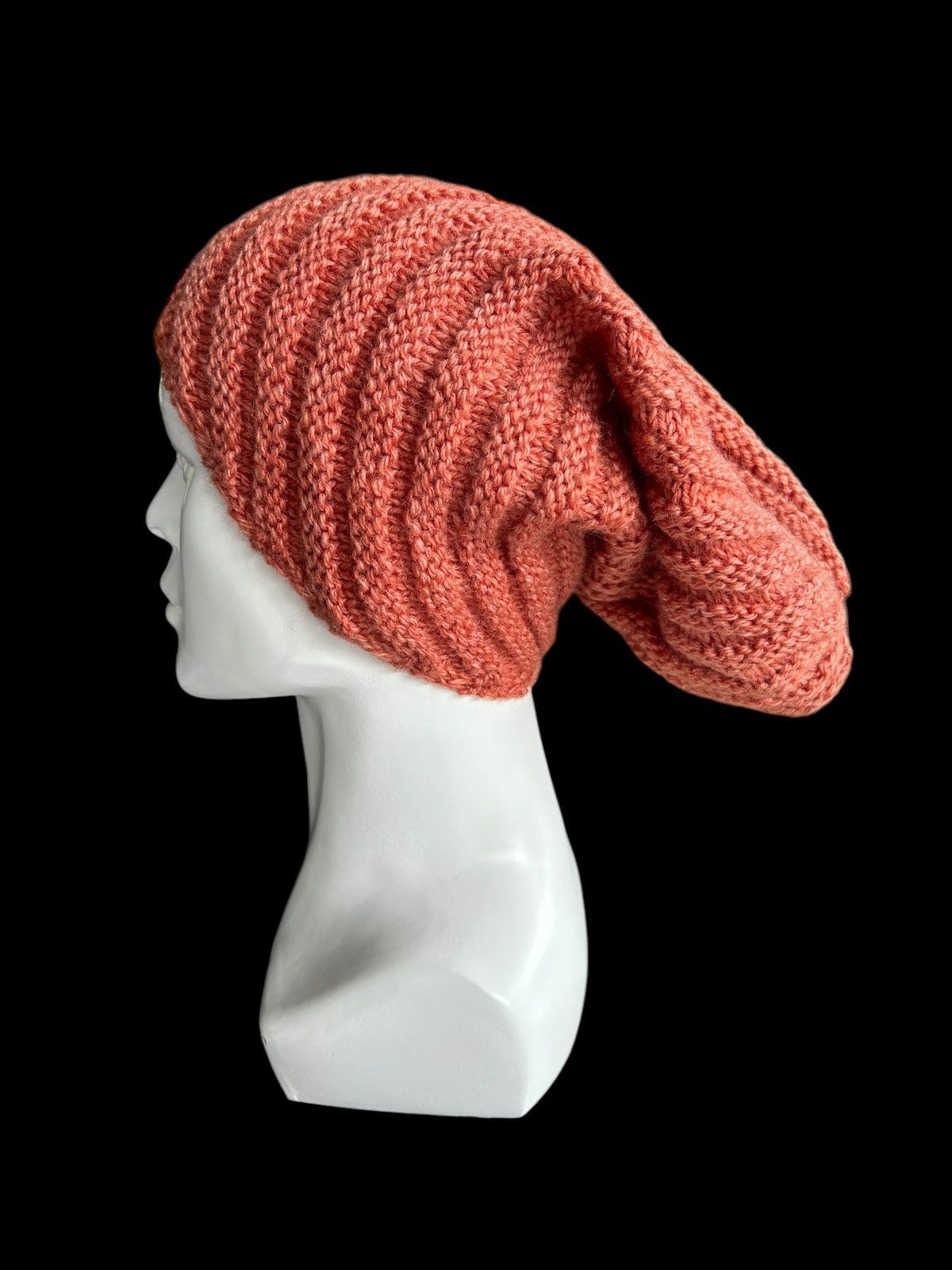 Japanese Brand × Kapital × Vintage Orange Crochet Knitted Long Beanie Hats☠️☠️ Size ONE SIZE - 3 Thumbnail