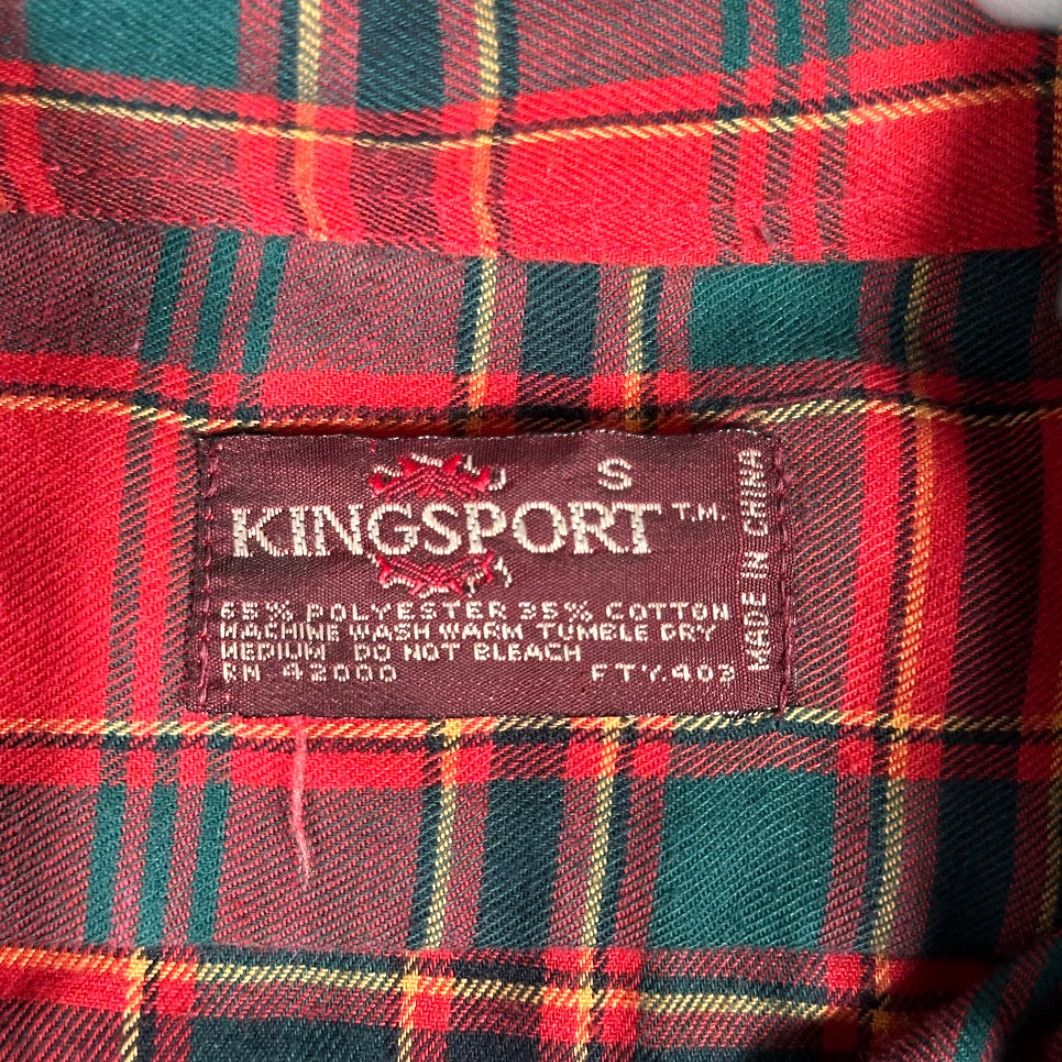 Sears VINTAGE Kingsport Shirt Adult SMALL Red Plaid 80s Cotton Polyester Button-Up with Pockets Mens Size US S / EU 44-46 / 1 - 4 Thumbnail