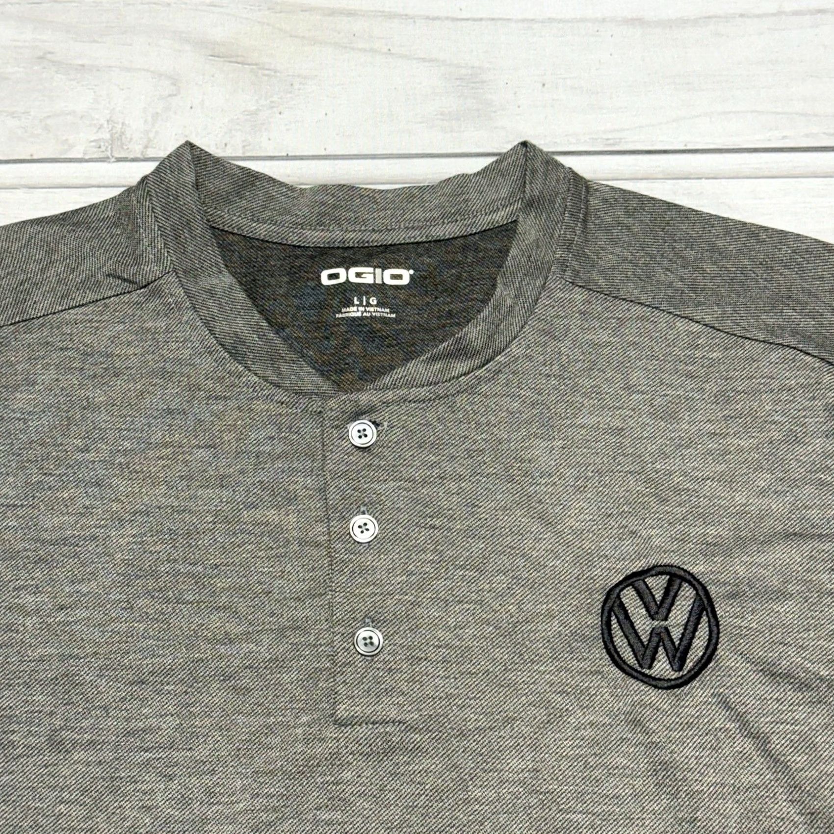 Vintage OGIO Volkswagen Polo Golf Shirt Mens L Gray Band Collar Car Automobile Short Sleeve Size US L / EU 52-54 / 3 - 2 Thumbnail