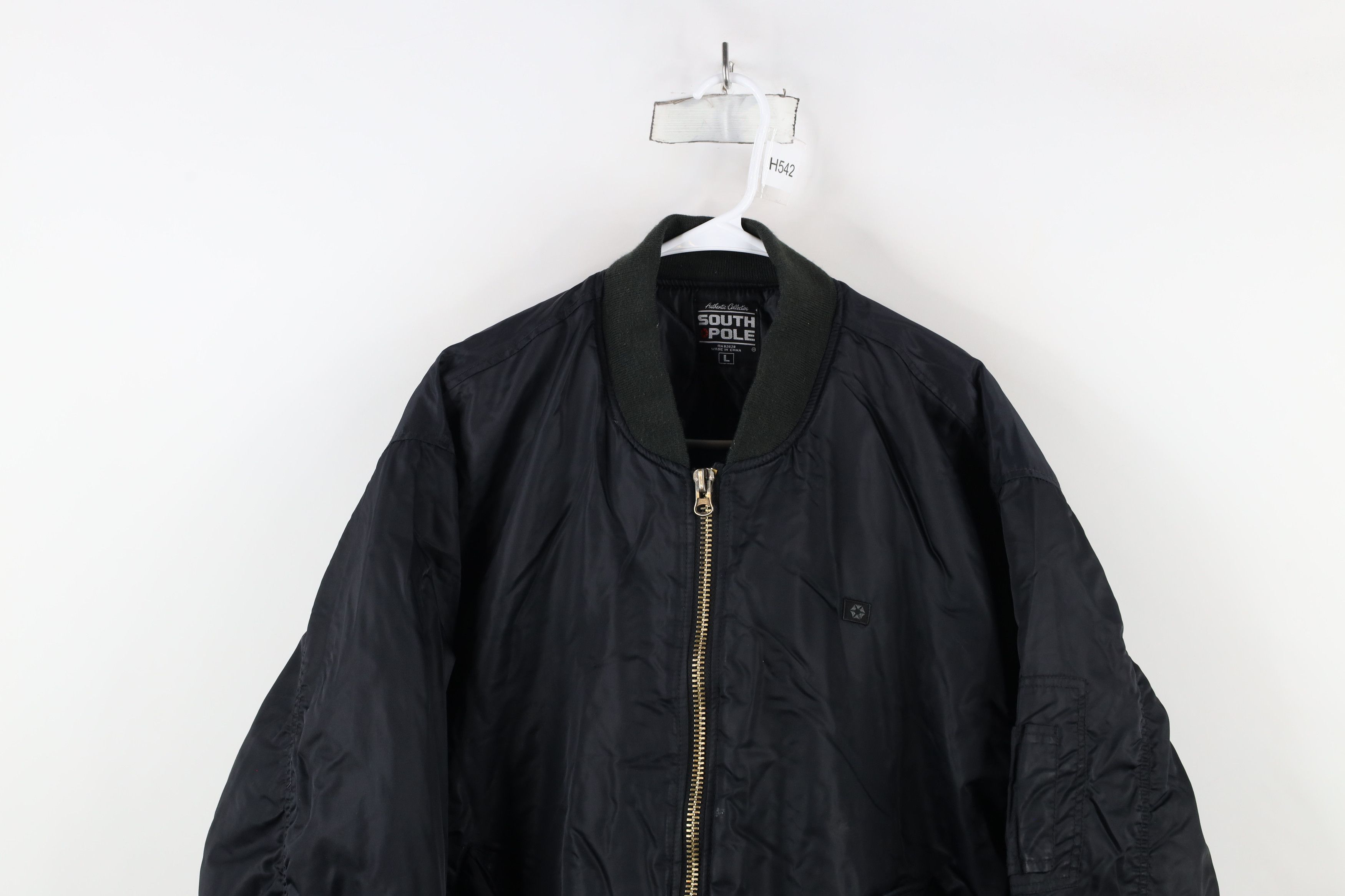 Vintage 90s Y2K Southpole Military Bomber Jacket Black