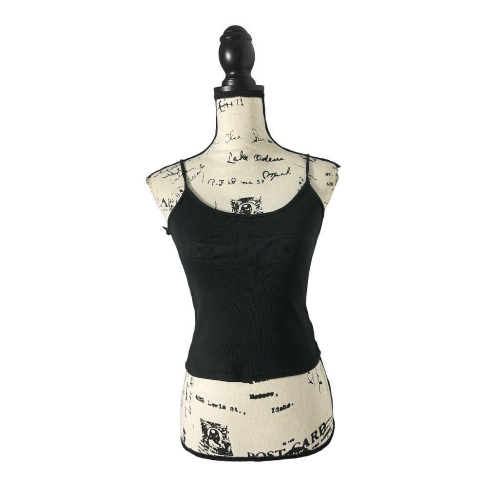 Pacsun John Galt Black Ribbed Crop Tank Top PacSun One Size Scoop B Size ONE SIZE - 1 Thumbnail