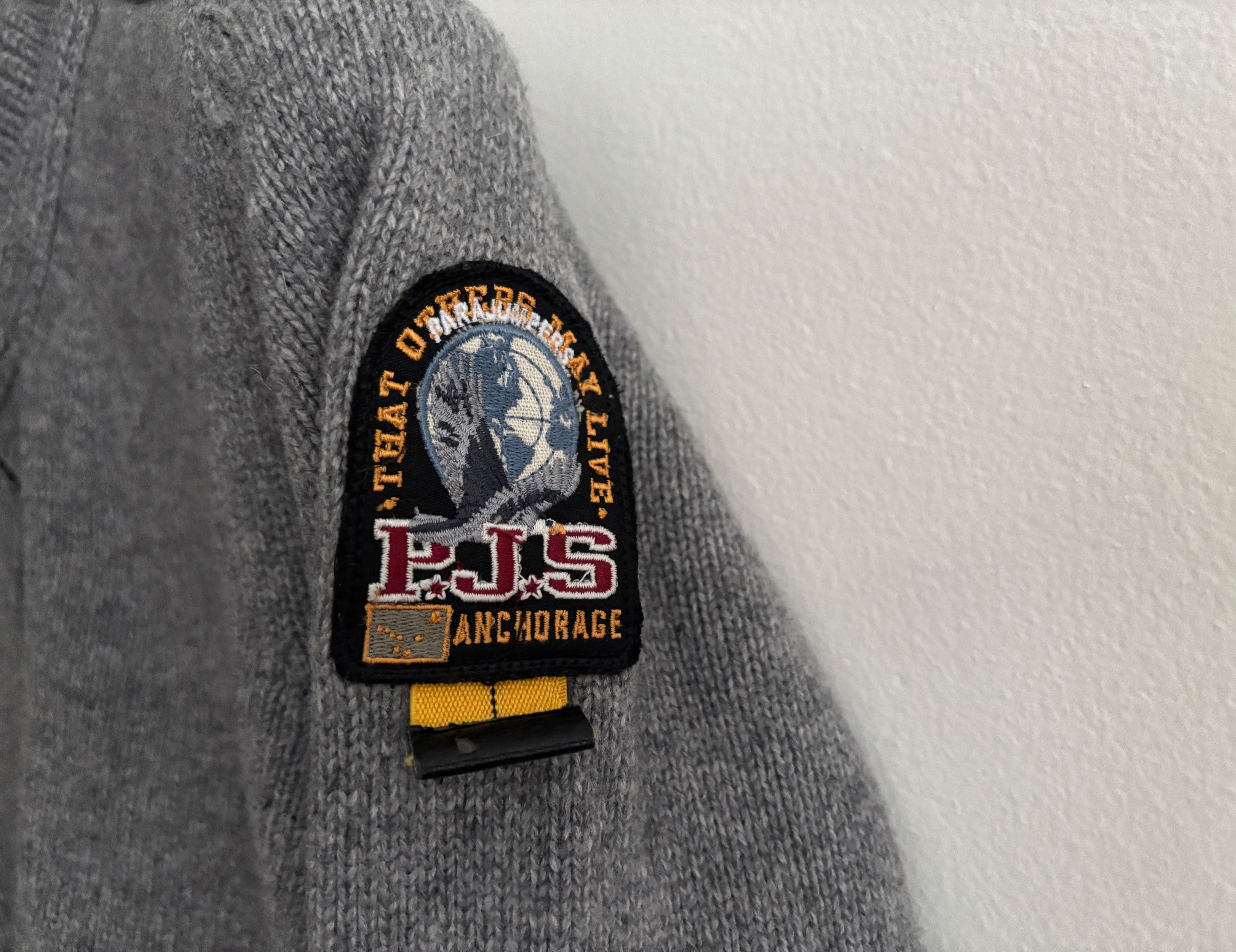 Parajumpers $875 Grey Knit Wool Zip Hood Cardigan Sweater Raglan Sleeve Size US L / EU 52-54 / 3 - 5 Thumbnail
