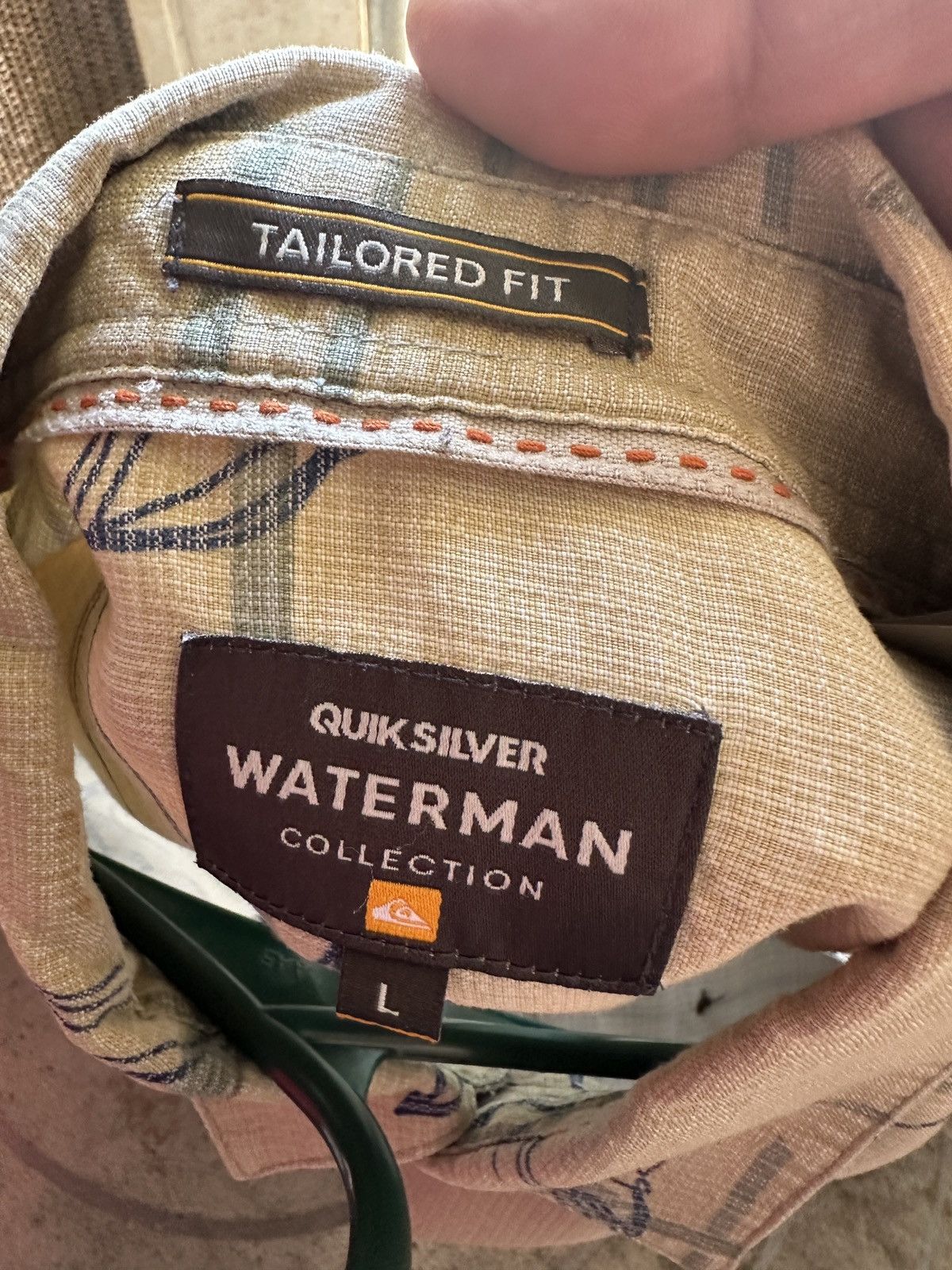 Quiksilver Quiksilver Waterman Tailored Fit Beige Hawaiian Men's L Size US L / EU 52-54 / 3 - 4 Thumbnail