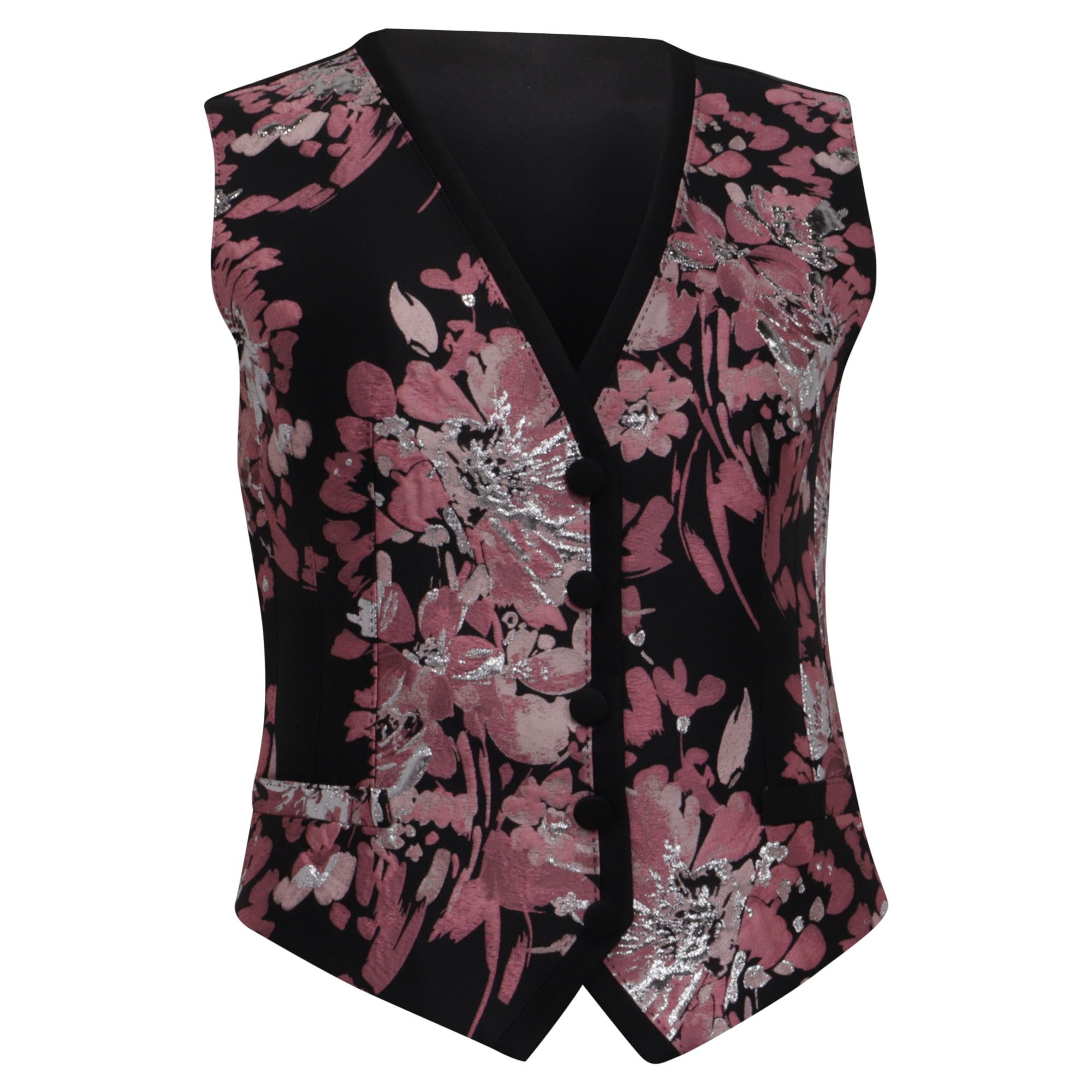 Dolce & Gabbana Dolce & Gabbana Floral Brocade Waistcoat Vest in Pink and Bl Size M / US 6-8 / IT 42-44 - 1 Thumbnail