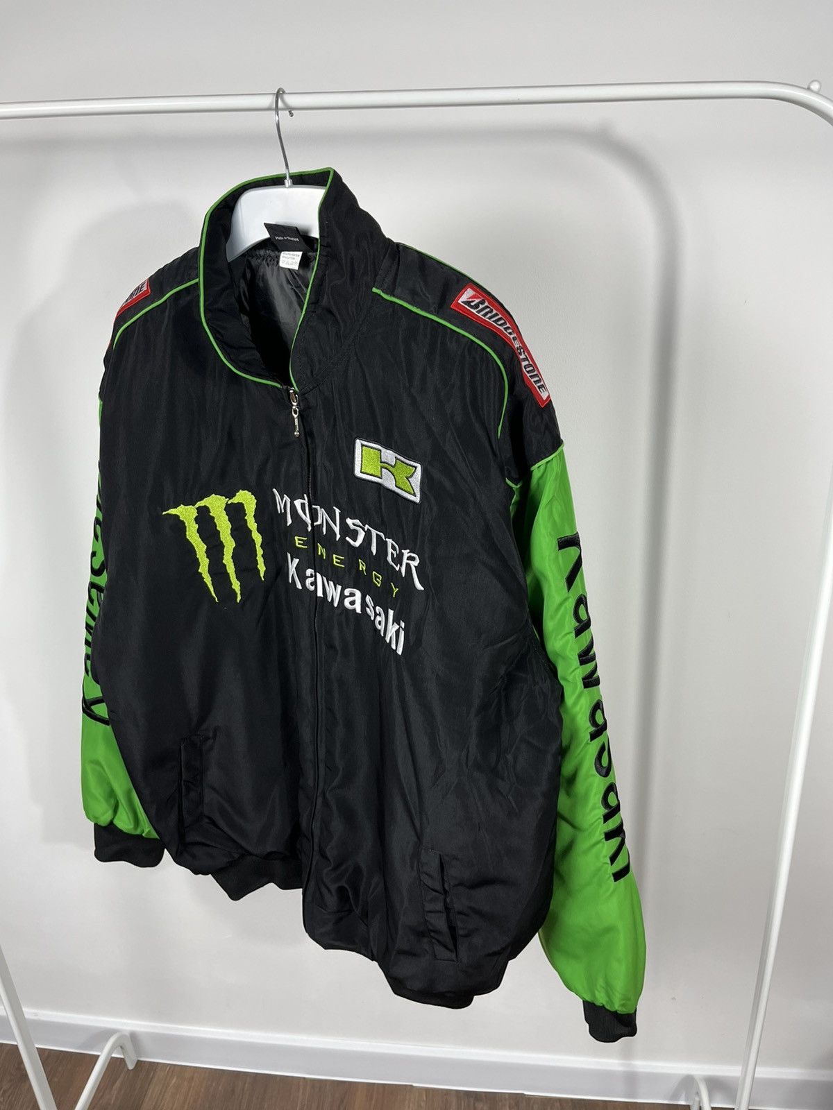 Vintage Monster Energy Kawasaki Racing Bomber Jacket XXL Black Green Size US XXL / EU 58 / 5 - 9 Thumbnail