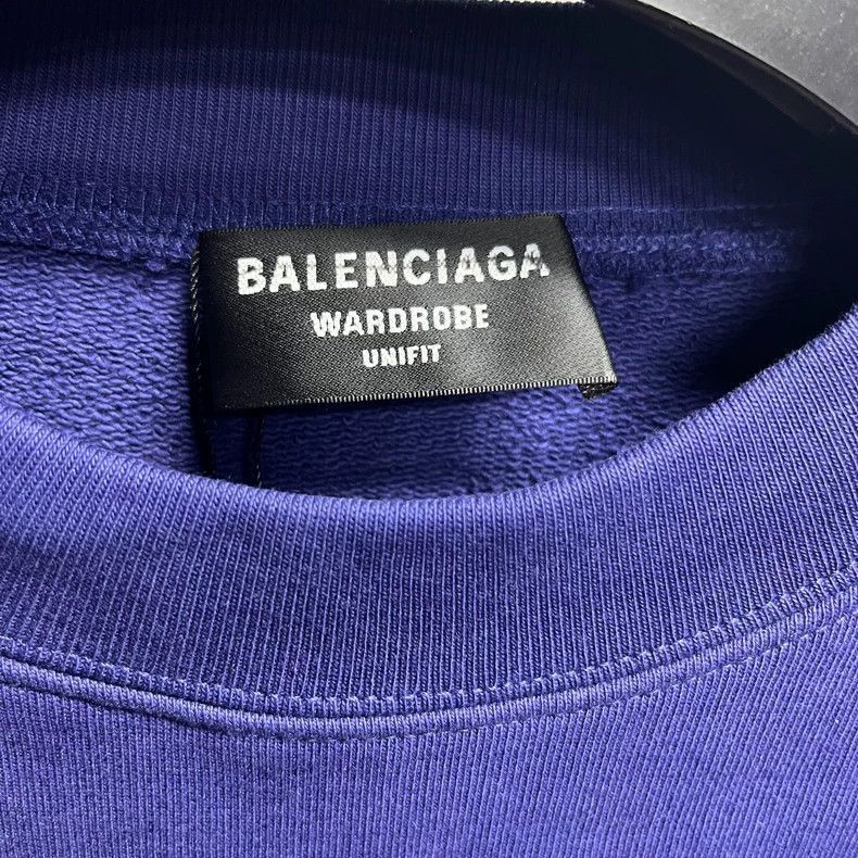 Balenciaga Balenciaga Balenciaga Blue Logo Embroidered Sweatshirt-250 Size US S / EU 44-46 / 1 - 4 Thumbnail