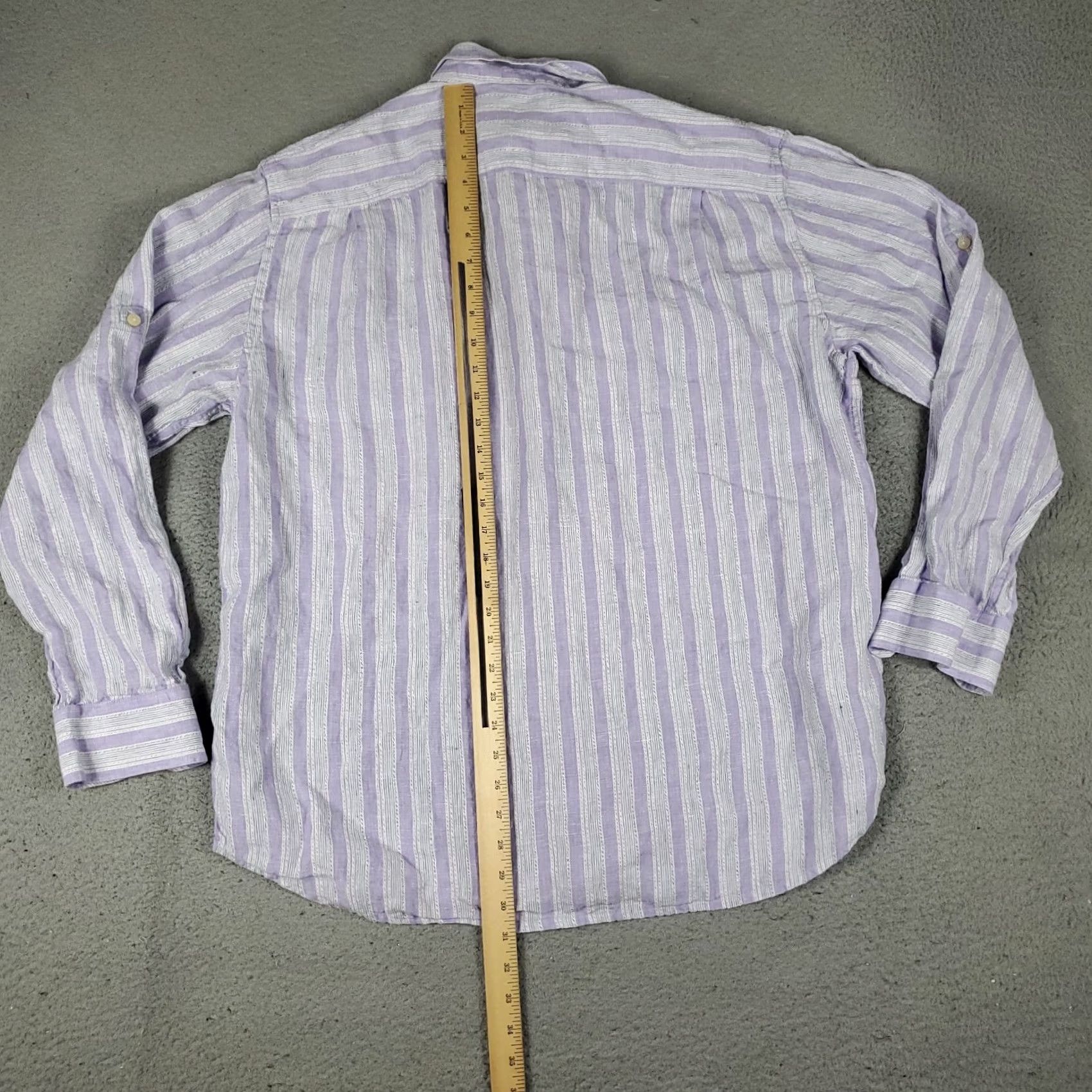 Tommy Bahama Tommy Bahama Shirt Mens XL Purple Striped Linen Button-Up Long Sleeve Shirt Size US XL / EU 56 / 4 - 3 Thumbnail