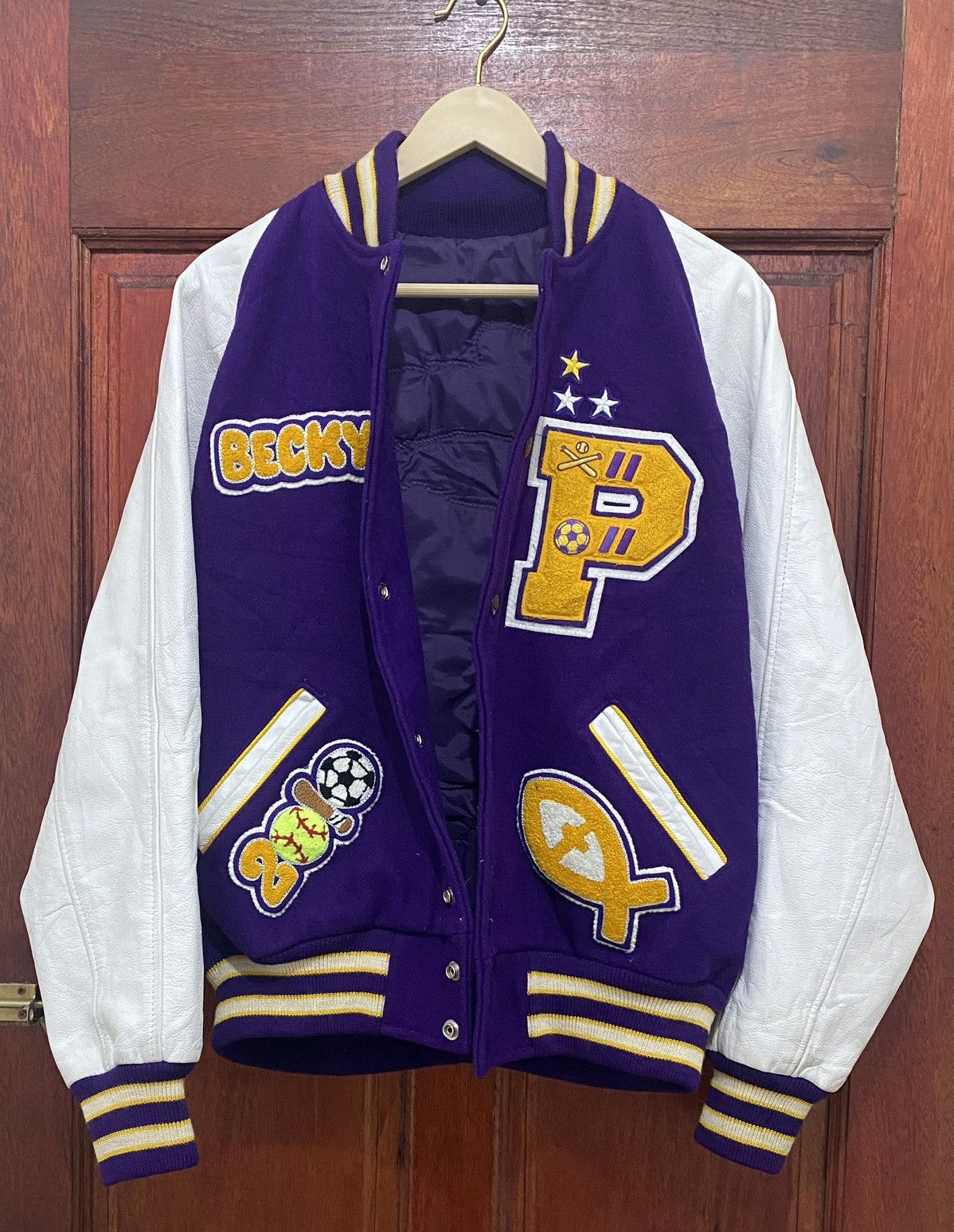 Hysteric Glamour 🇺🇸 Vintage Vikings Varsity Leather Wool Jacket Size US M / EU 48-50 / 2 - 3 Thumbnail