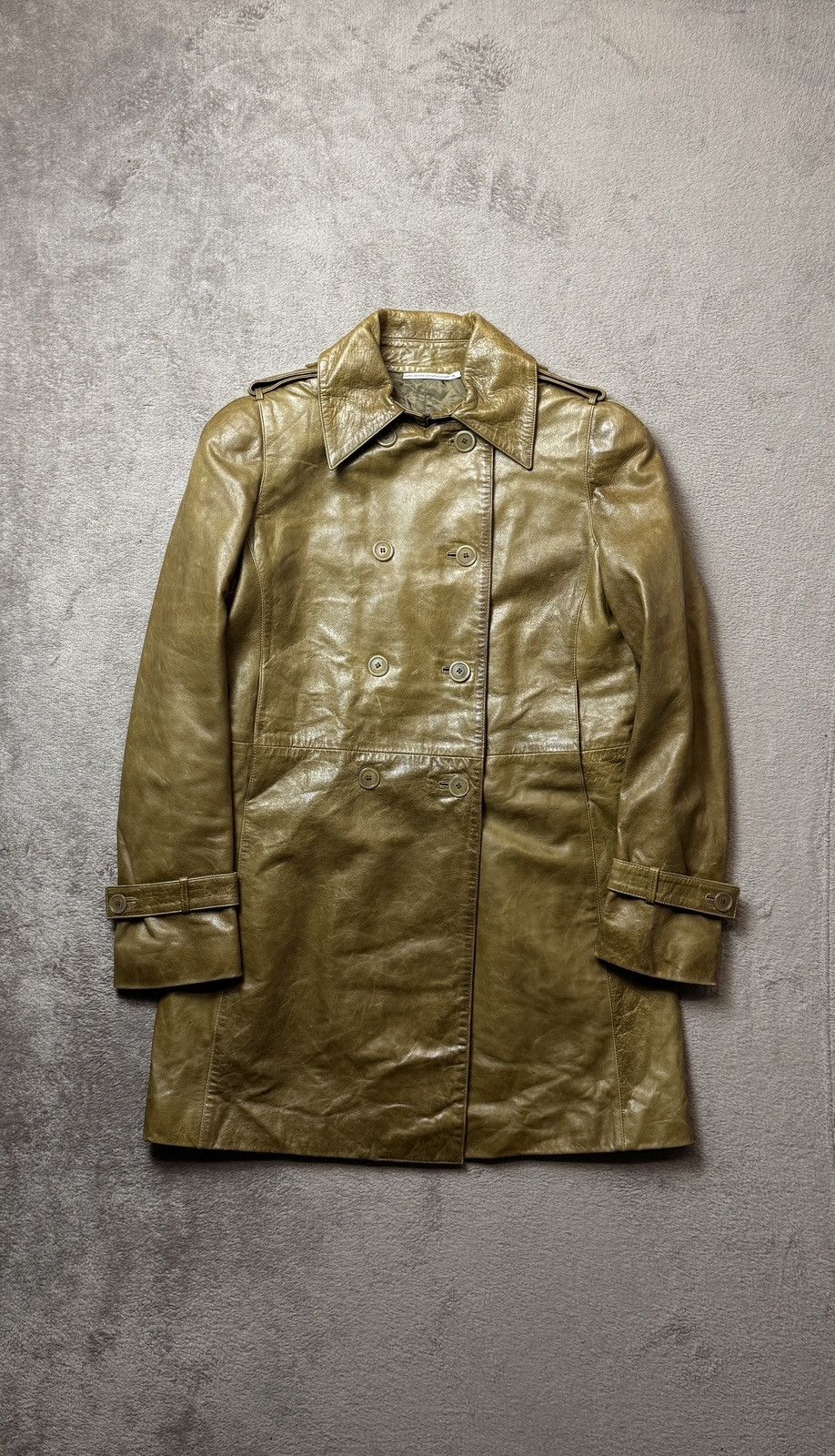 Fendi Fendissime Vera Pelle Leather Double Breasted Coat Jacket Size L / US 10 / IT 46 - 4 Thumbnail